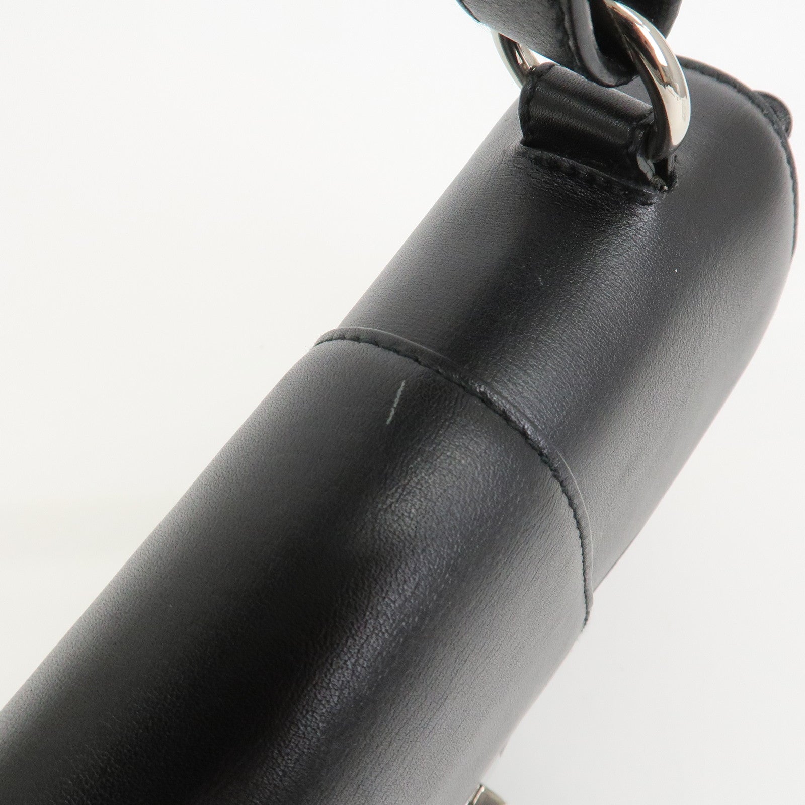 Ferragamo Gancini Leather Shoulder Bag Hand Bag Black AQ-21 4935