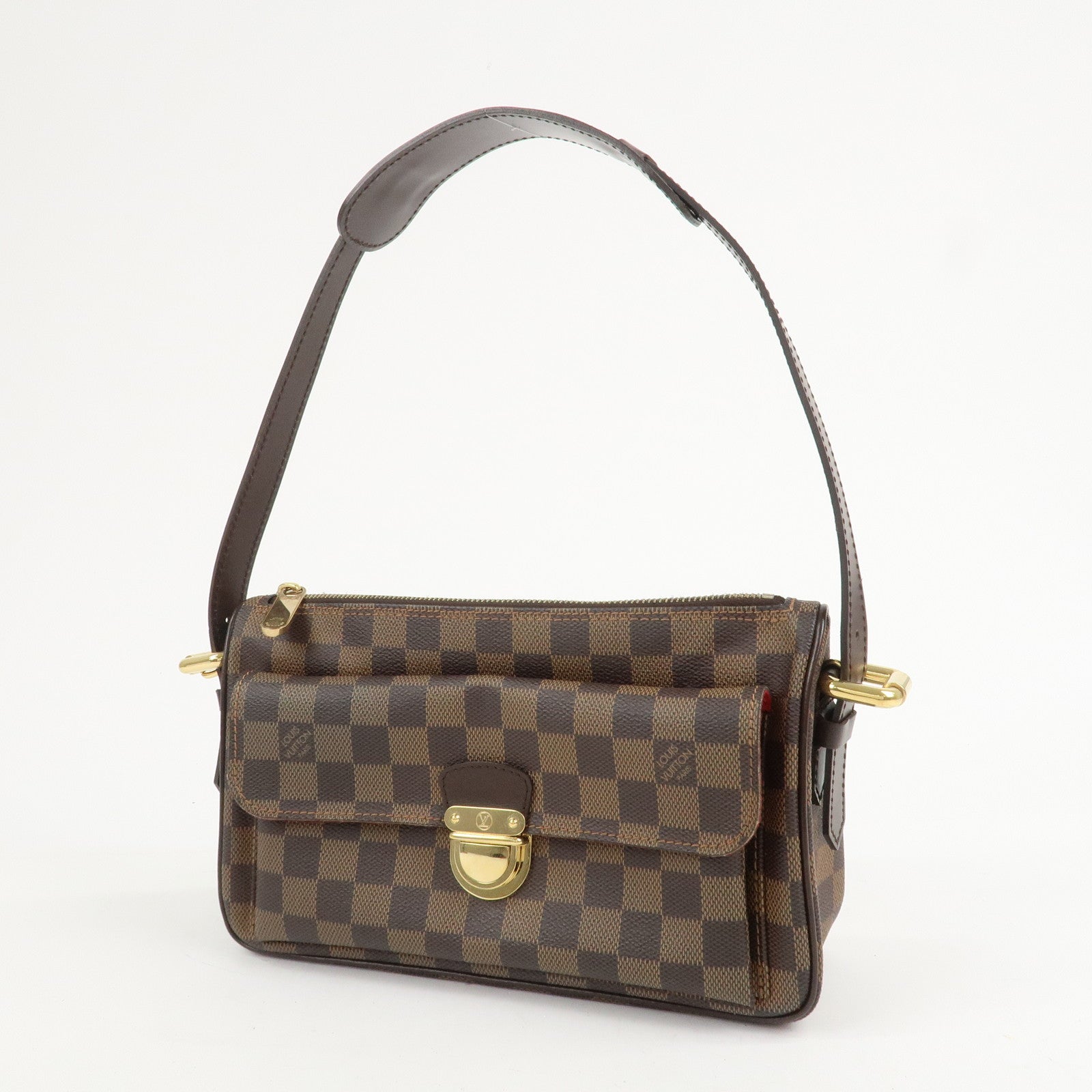 Louis Vuitton Damier Leather Canvas Ravello GM Shoulder Bag N60006