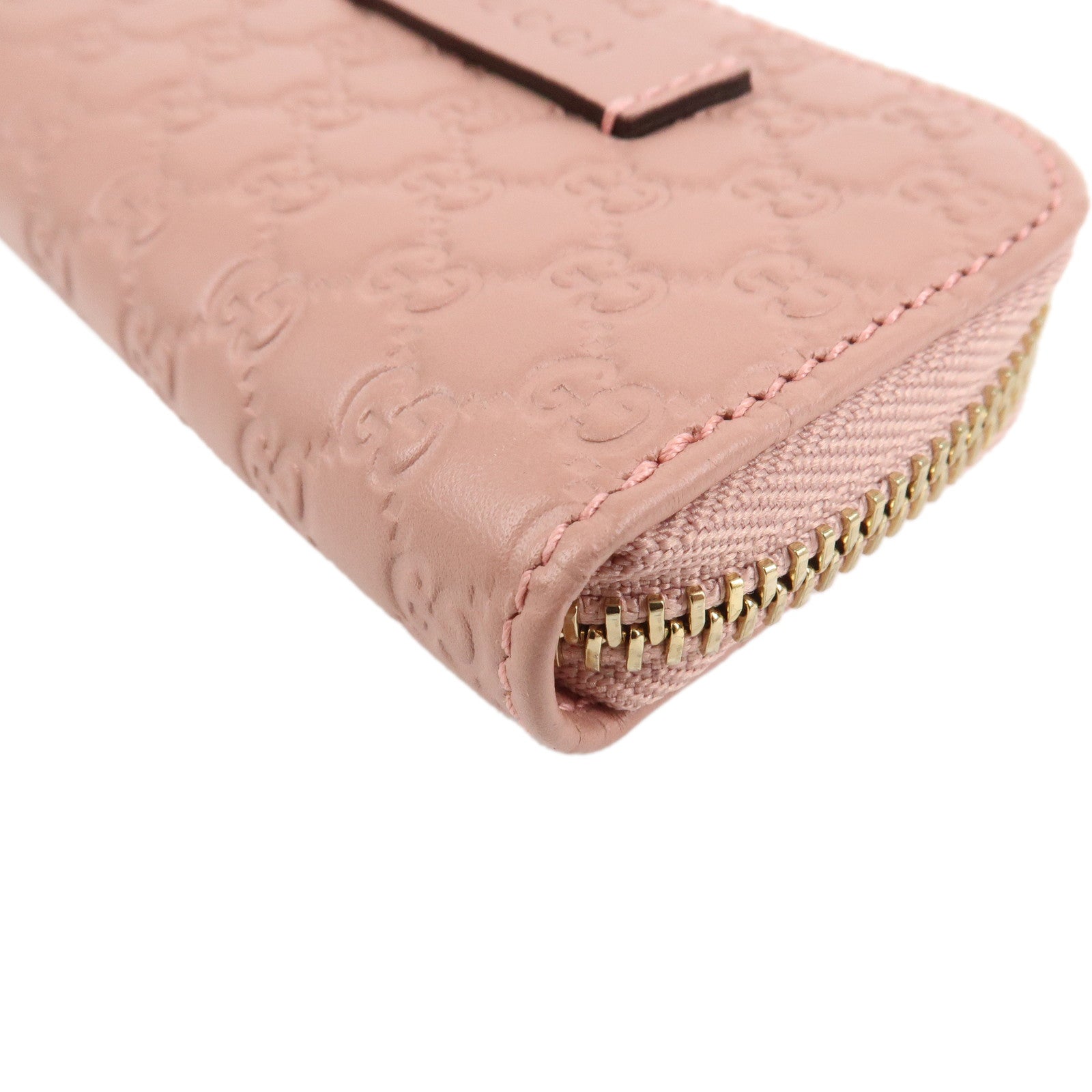 GUCCI Micro Guccissima Leather Coin Case Coin Purse Pink 449896