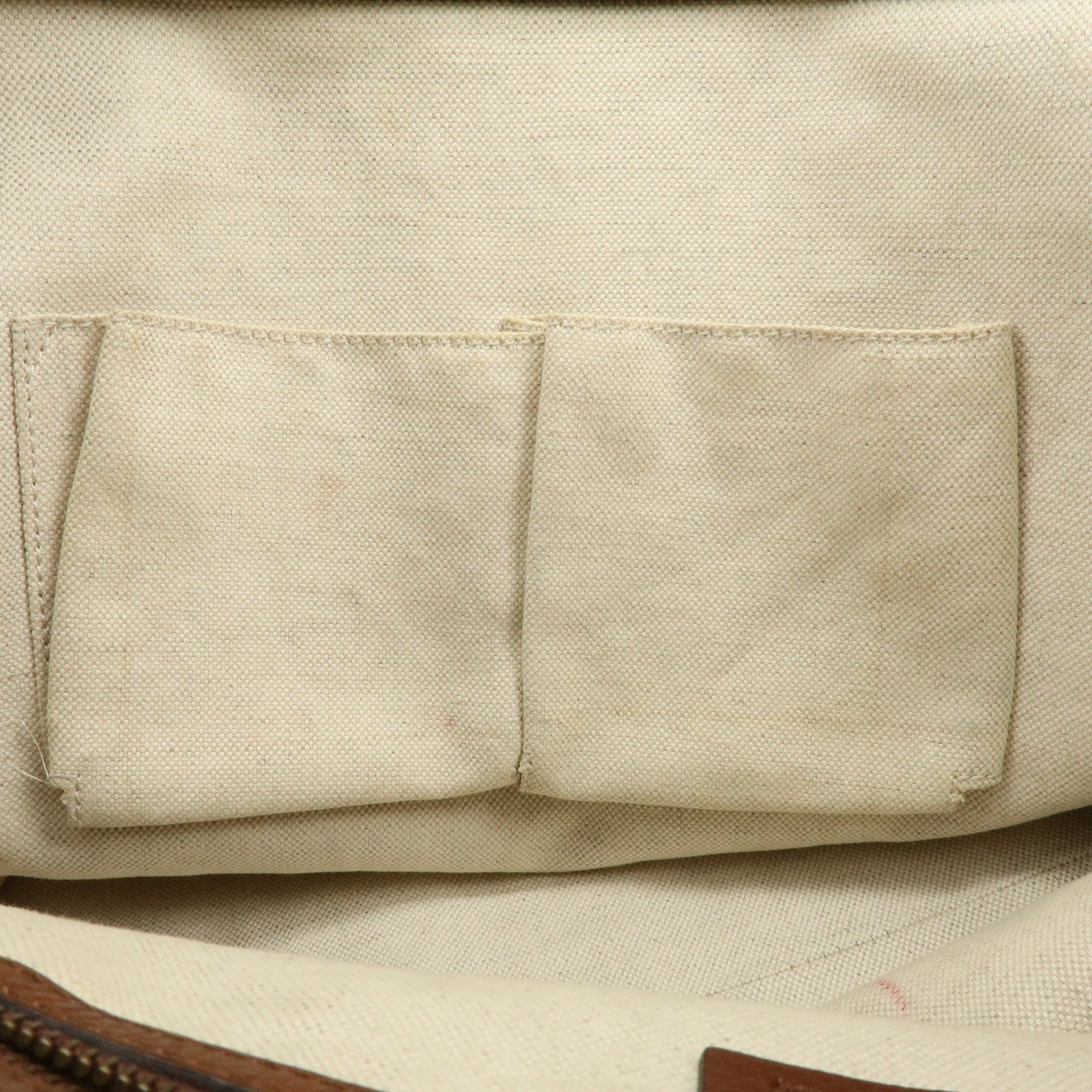 GUCCI GG Canvas Leather Shoulder Bag Tote Bag Beige Brown 323665