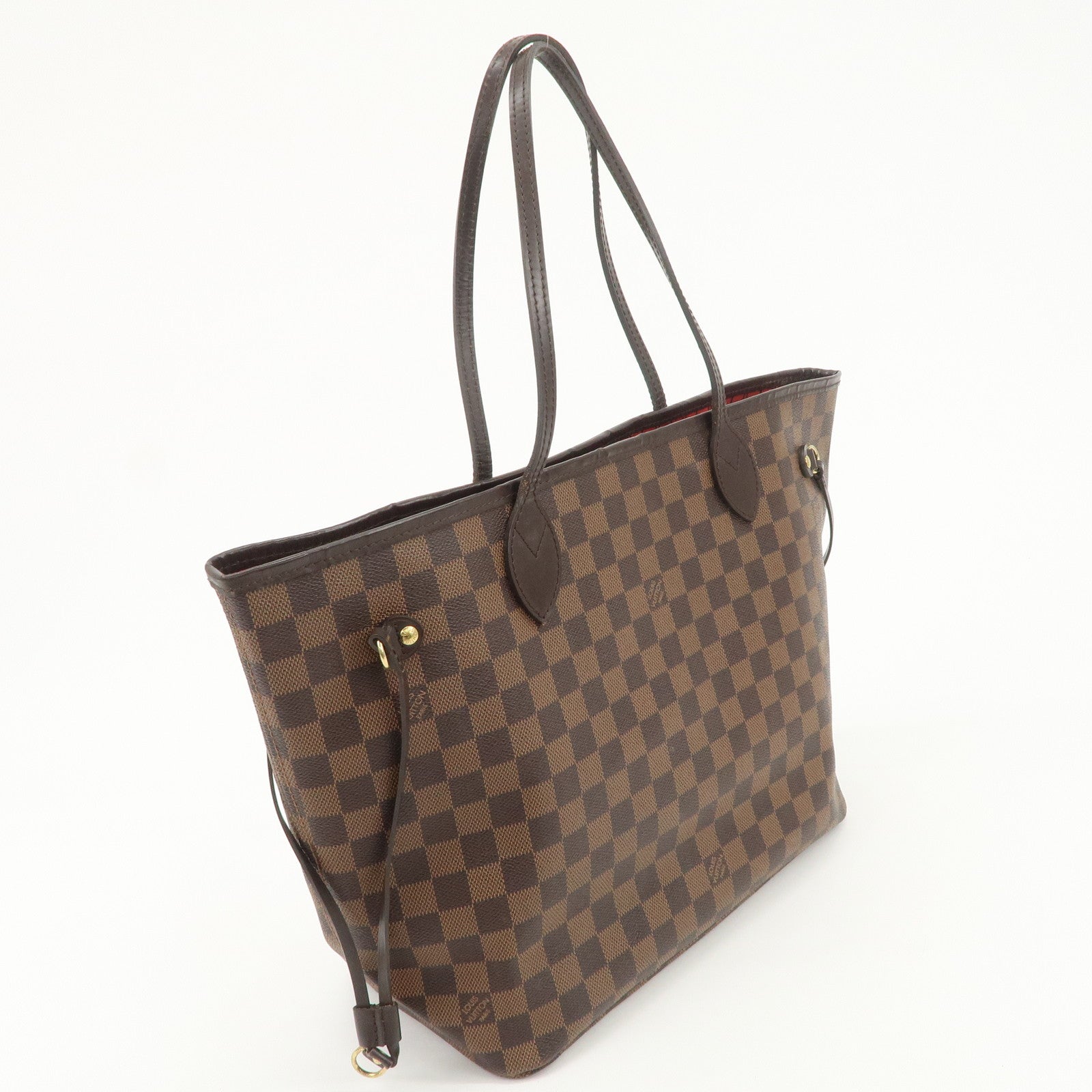 Louis Vuitton Damier Ebene Neverfull MM Tote Bag Cerise N41358