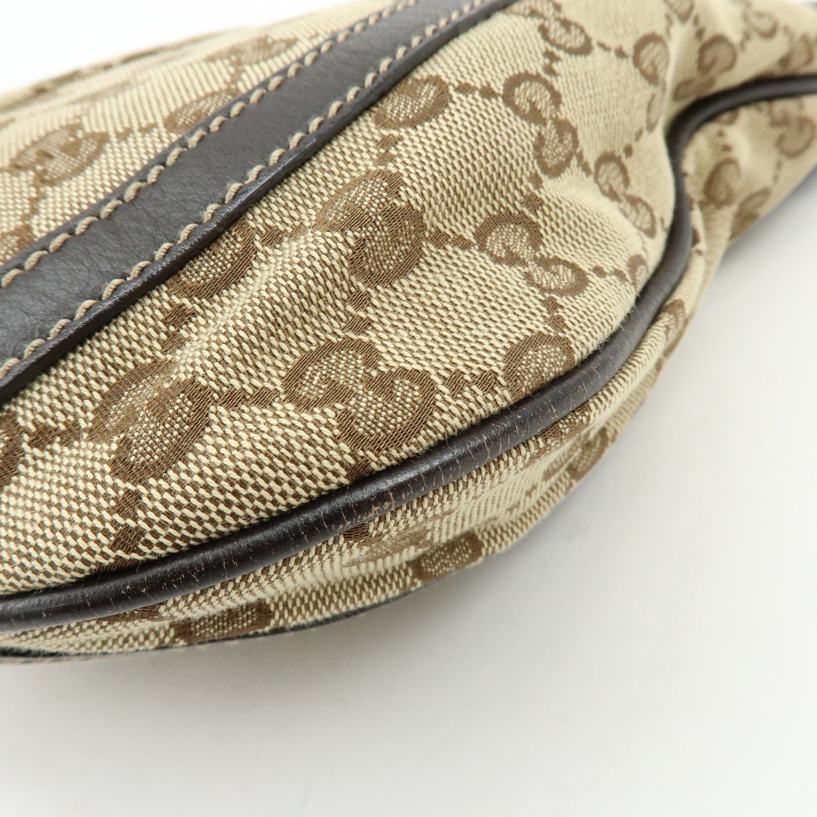 GUCCI Abbey GG Canvas Leather Shoulder Crossbody Bag Brown 203257