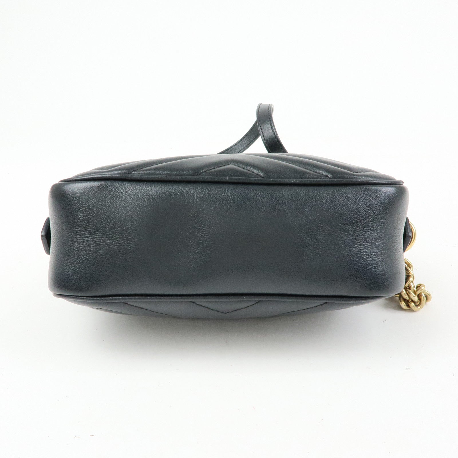 GUCCI GG Marmont Leather Shoulder Crossbody Bag Black 448065