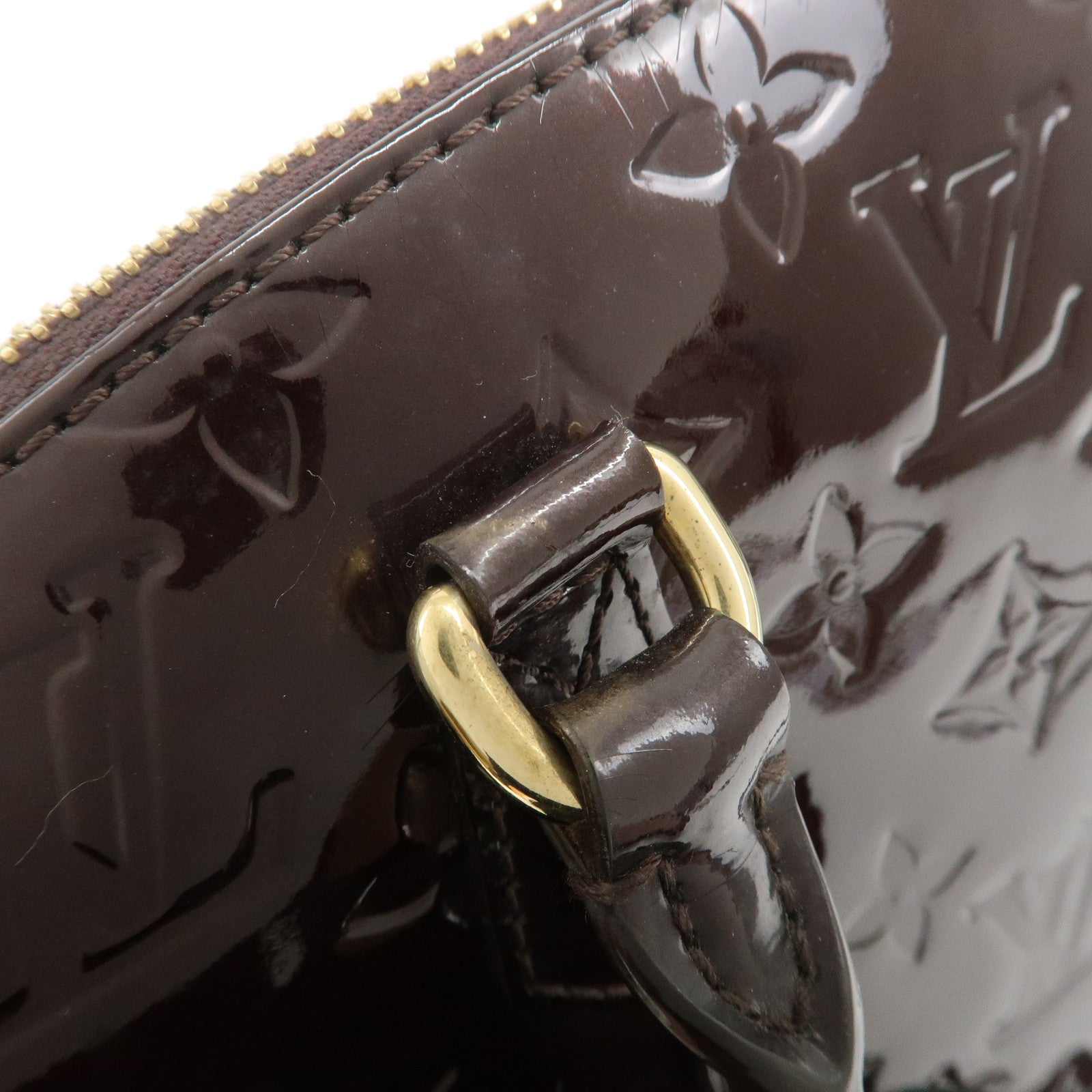 Louis Vuitton Monogram Vernis Sherwood PM Hand Bag Amarante M91493