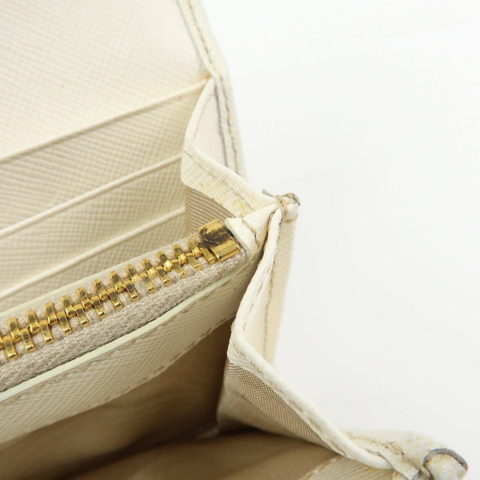 PRADA Triangle Logo Saffiano Leather Long Wallet White Pink 1M1132