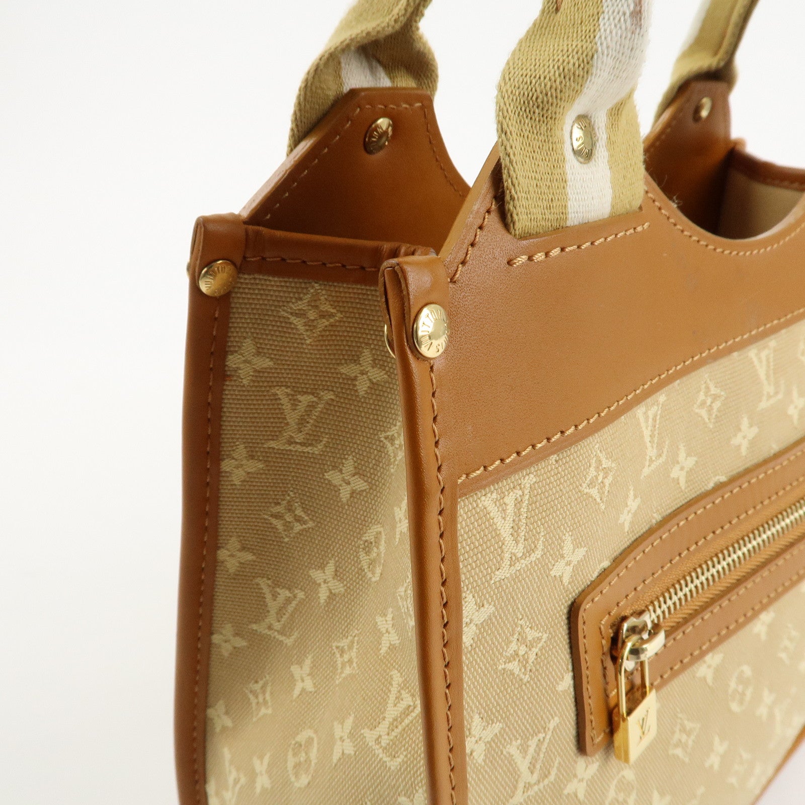 Louis Vuitton Monogram Mini Sac Catherine Hand Bag Beige M92328 Used
