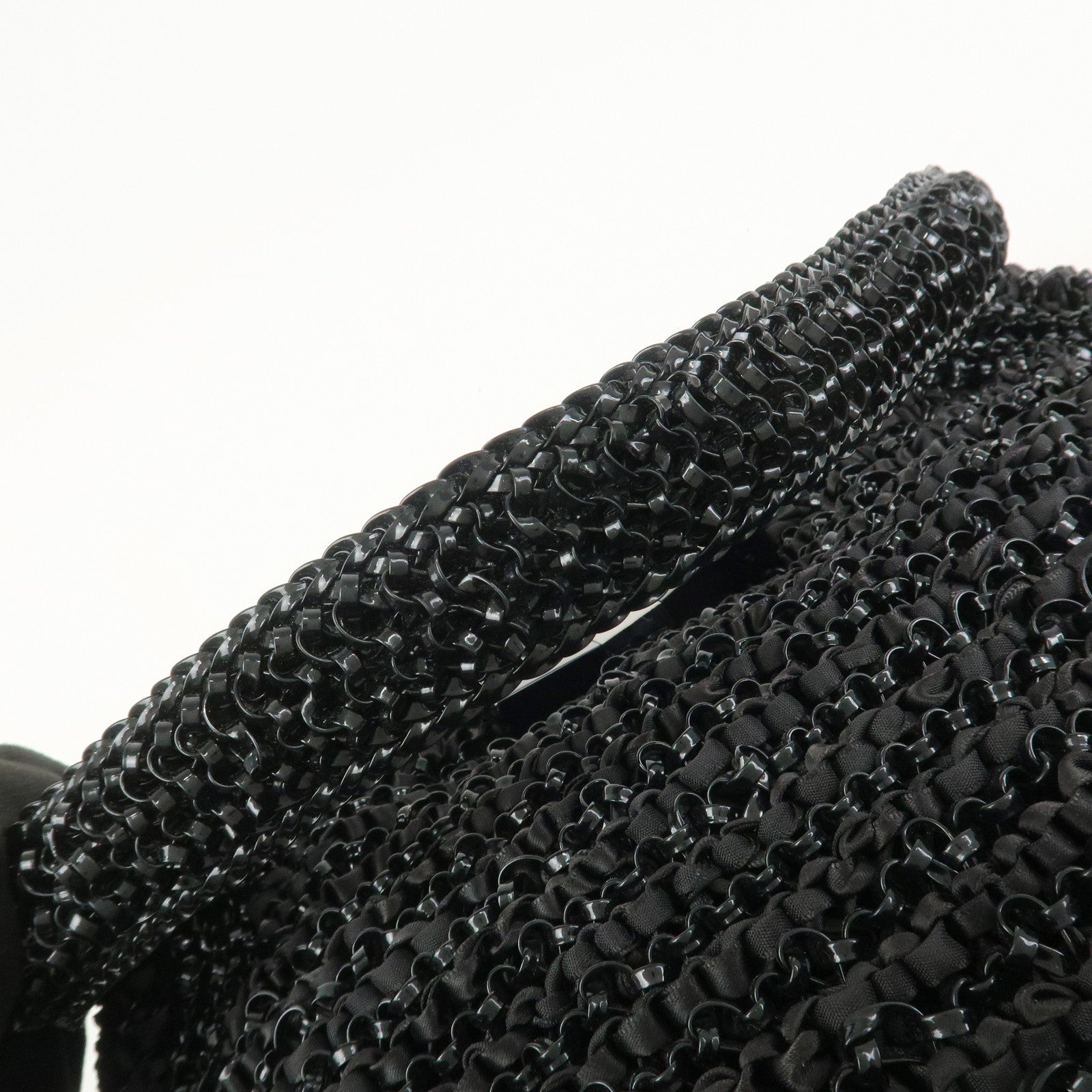 ANTEPRIMA Wire Bag PVC Satin Ribbon Shoulder Bag Hand Bag Black