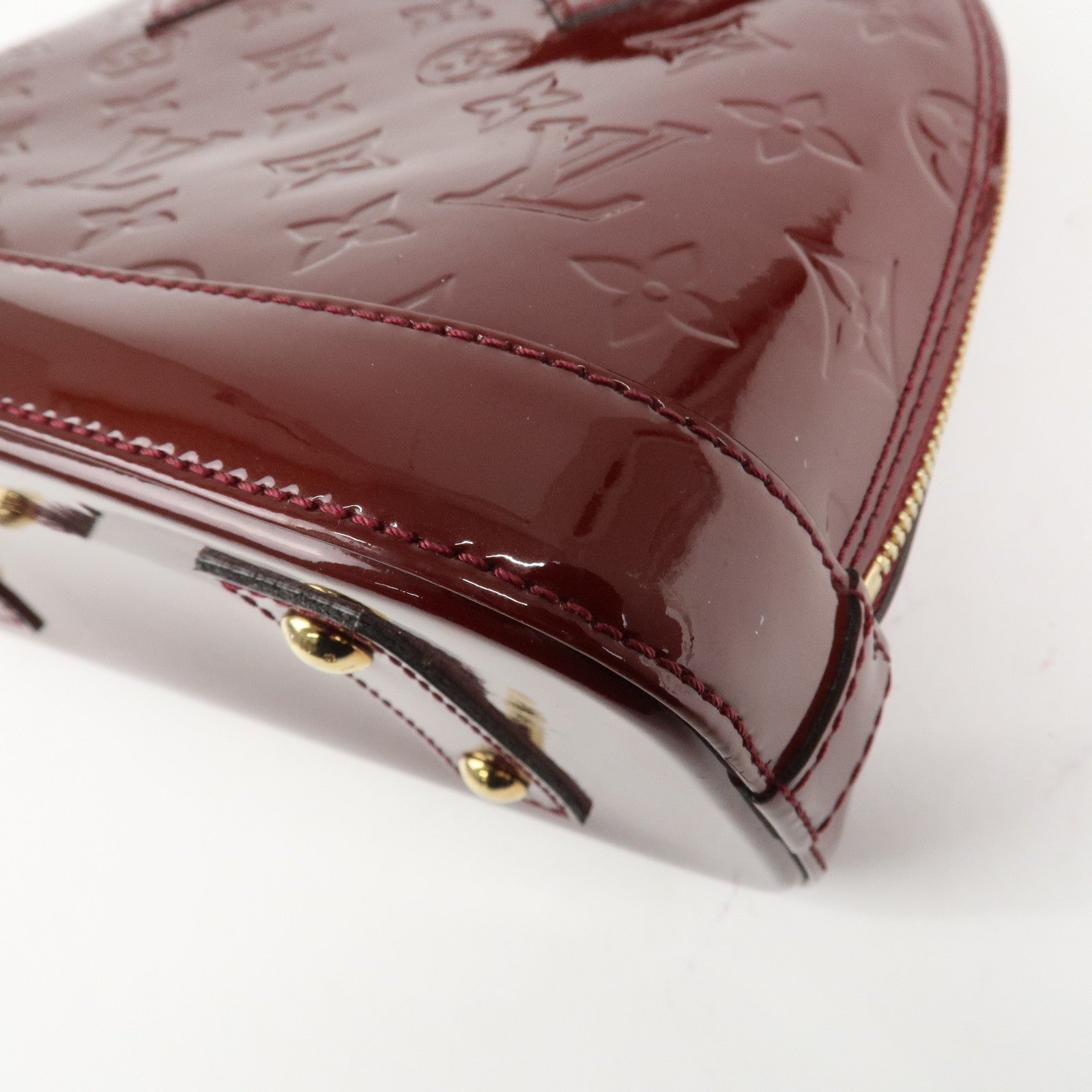 Louis Vuitton Monogram Vernis Alma BB Hand Bag Griotte M90231 Used