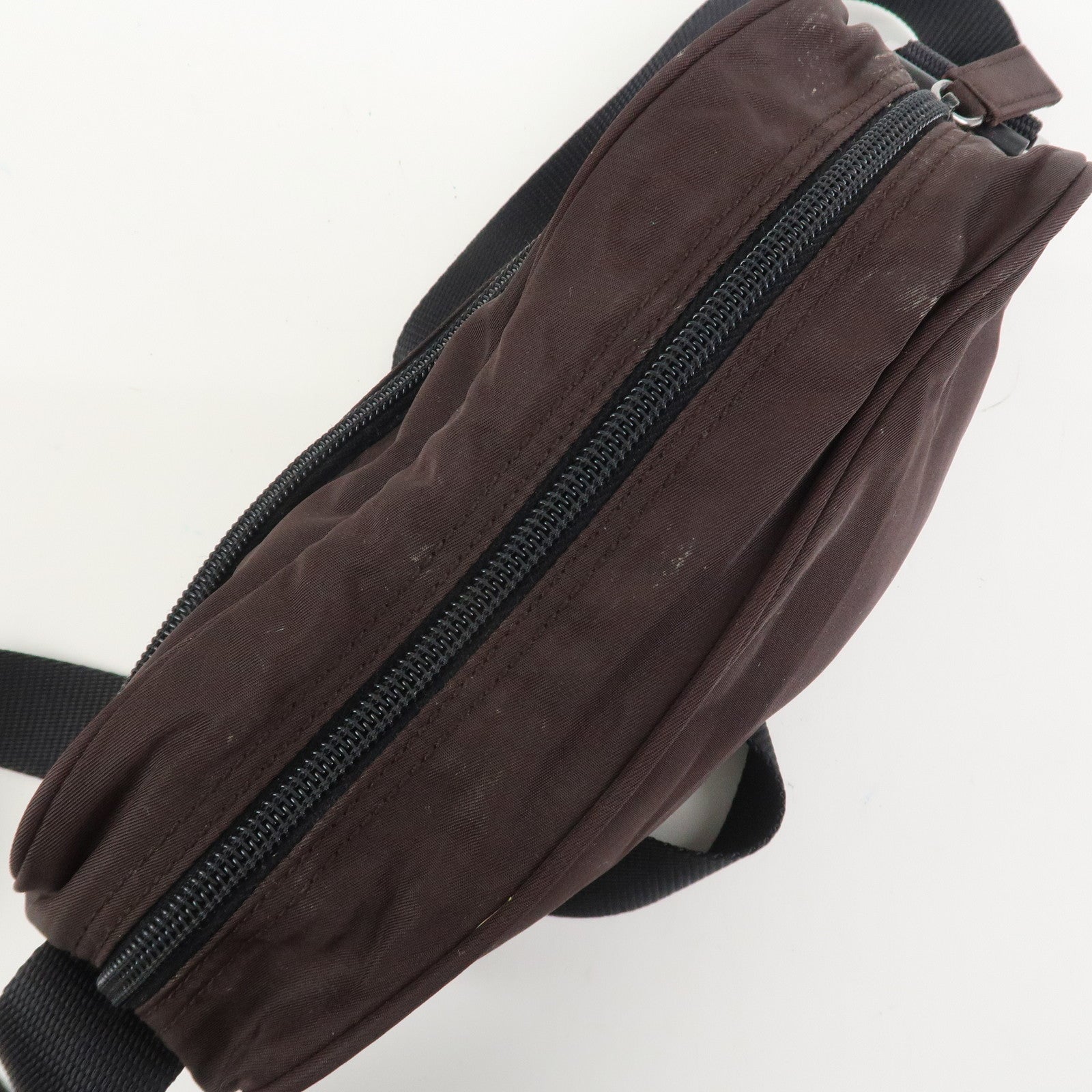 PRADA Triangle Logo Nylon Shoulder Crossbody Bag Brown BT0167