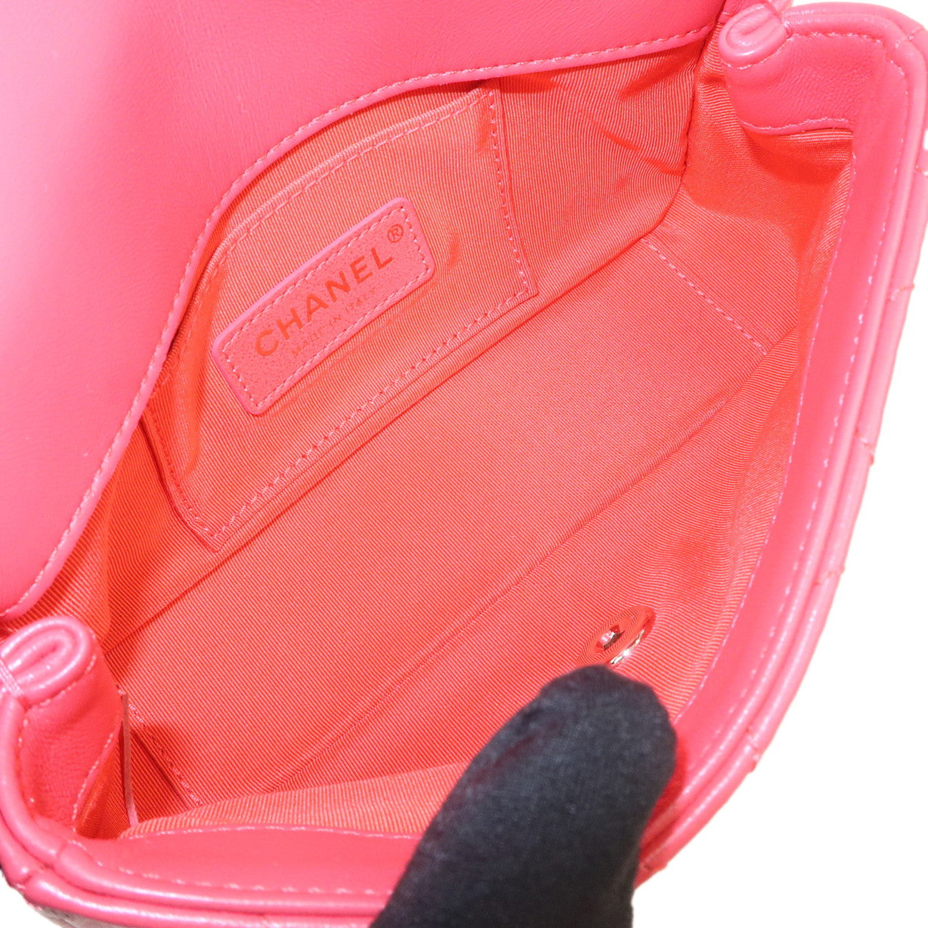 CHANEL Mini Matelasse Lamb Skin Chain Shoulder Crossbody Bag Pink