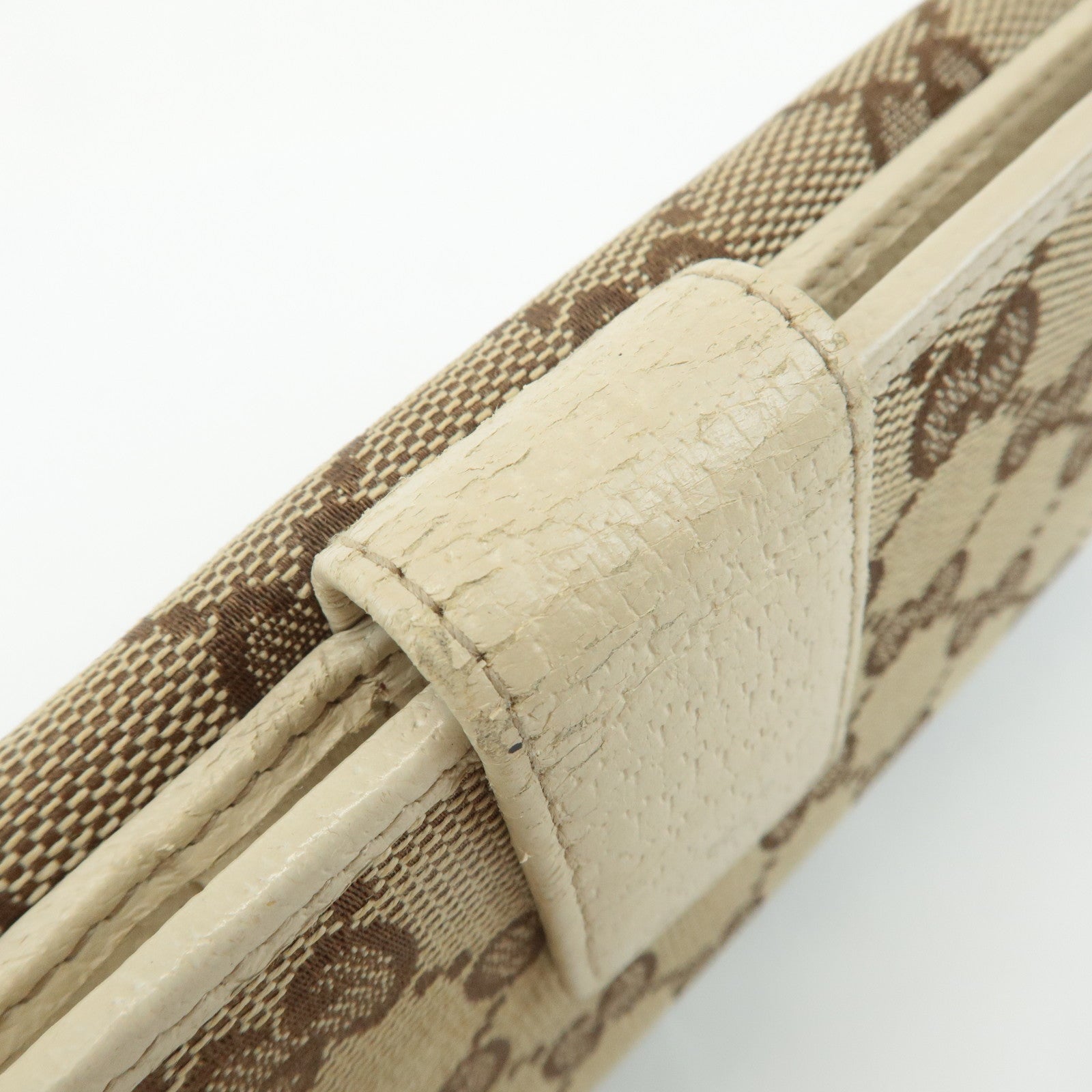 GUCCI Set of 2 GG Canvas Leather Wallet Beige Brown 203550/112715 Used