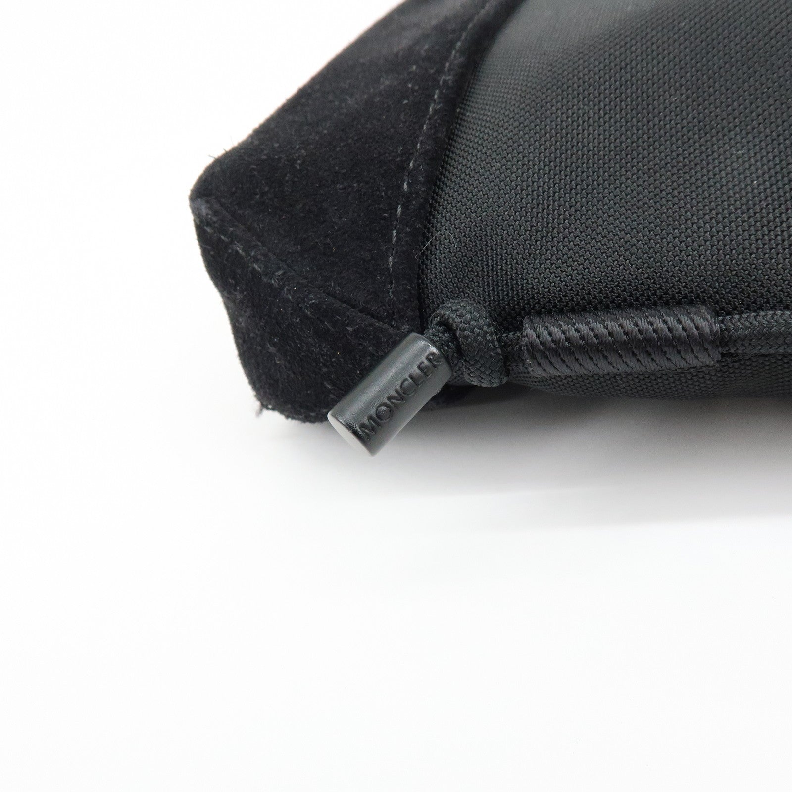 MONCLER Nylon Suede Leather Shoulder Bag Tech Phone Bag Black