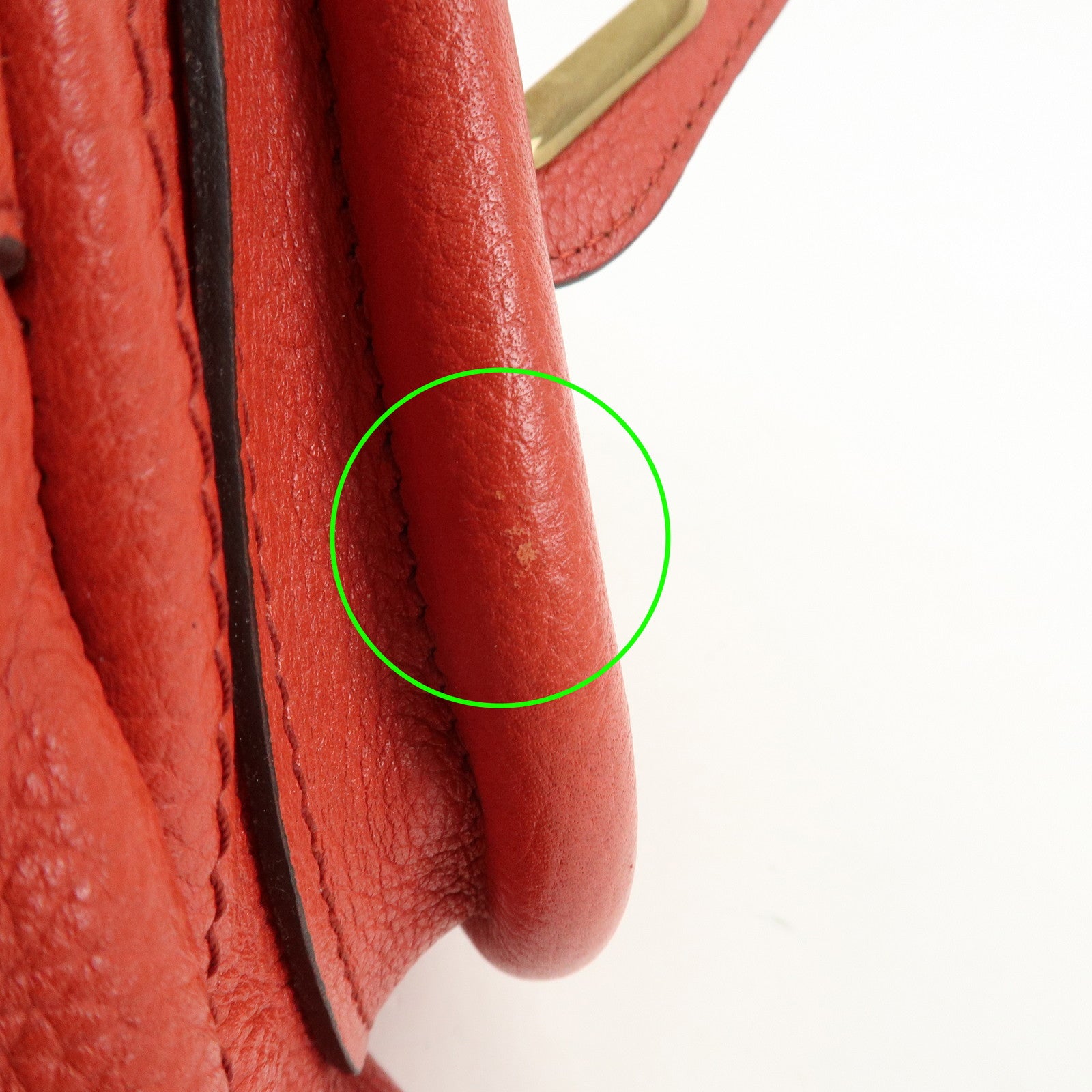 Chloe Paraty Leather 2Way Bag Shoulder Bag Hand Bag Red