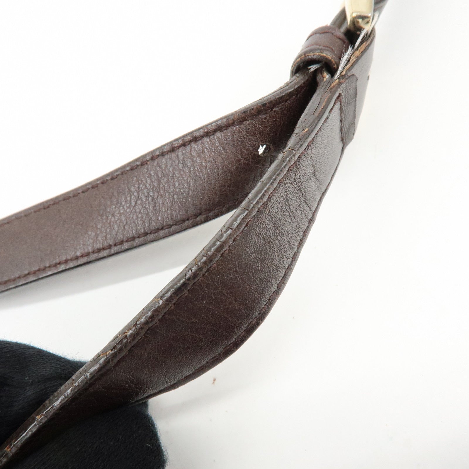 GUCCI Abbey Leather Shoulder Bag Crossbody Bag Brown 131326