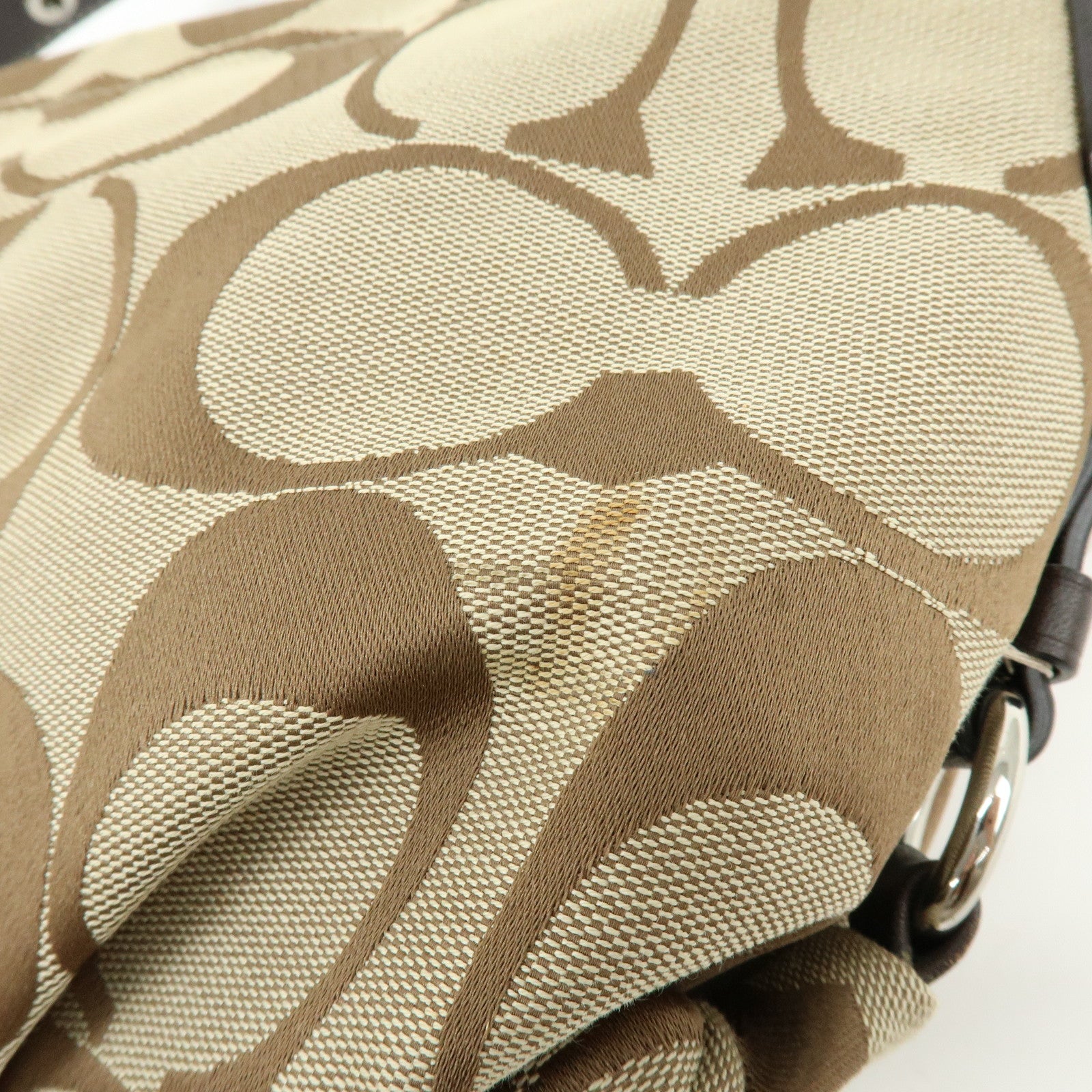 COACH Set of 2 Signature Poppy Canvas Patent Leather Shoulder Bag