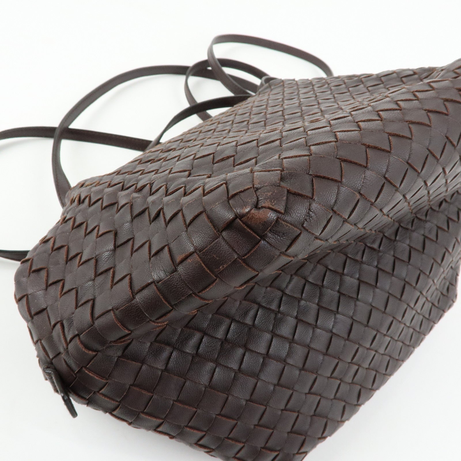 BOTTEGA VENETA Intrecciato Leather Shoulder Bag Brown 255693