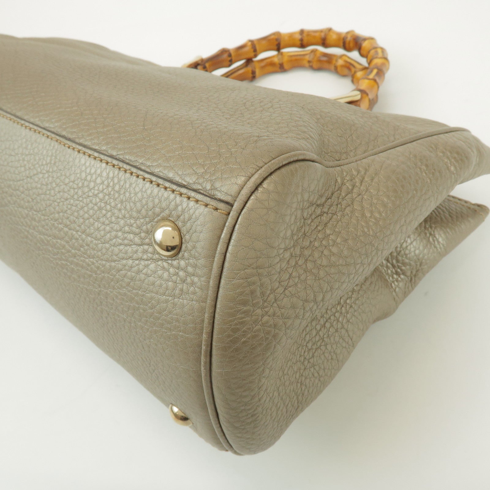 GUCCI Bamboo Shopper Medium 2Way Bag Shoulder Bag Gold 323660