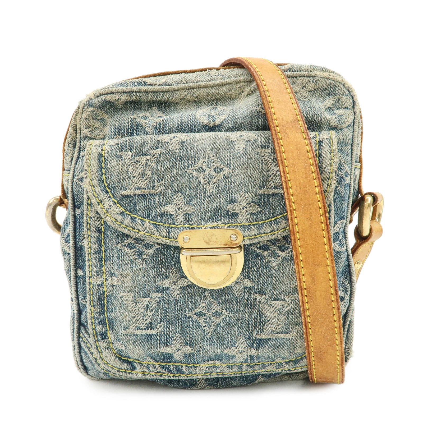 Louis Vuitton Monogram Denim Camera Bag Shoulder Bag Blue M95348