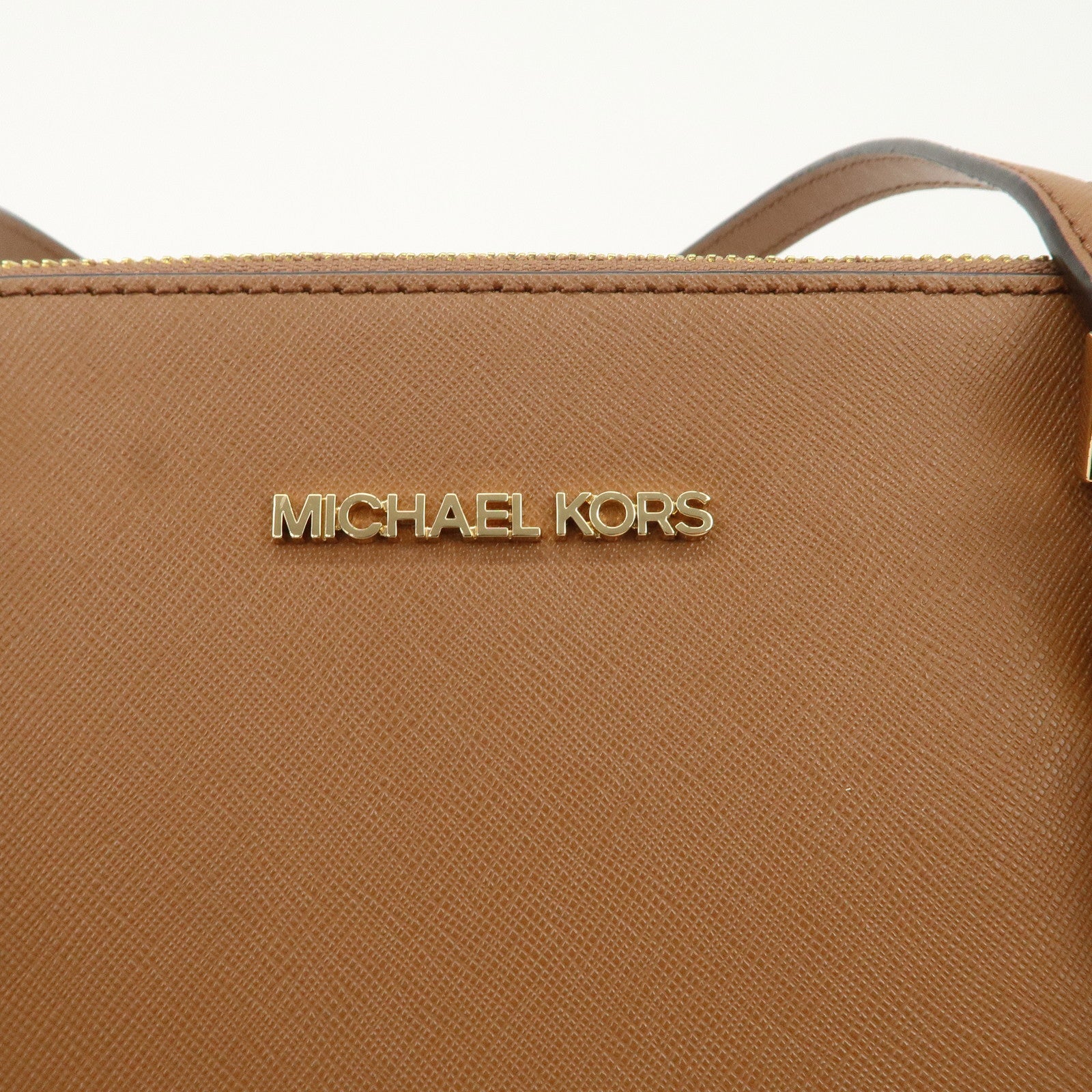 MICHAEL KORS Leather Tote Bag Shoulder Bag Brown Gold