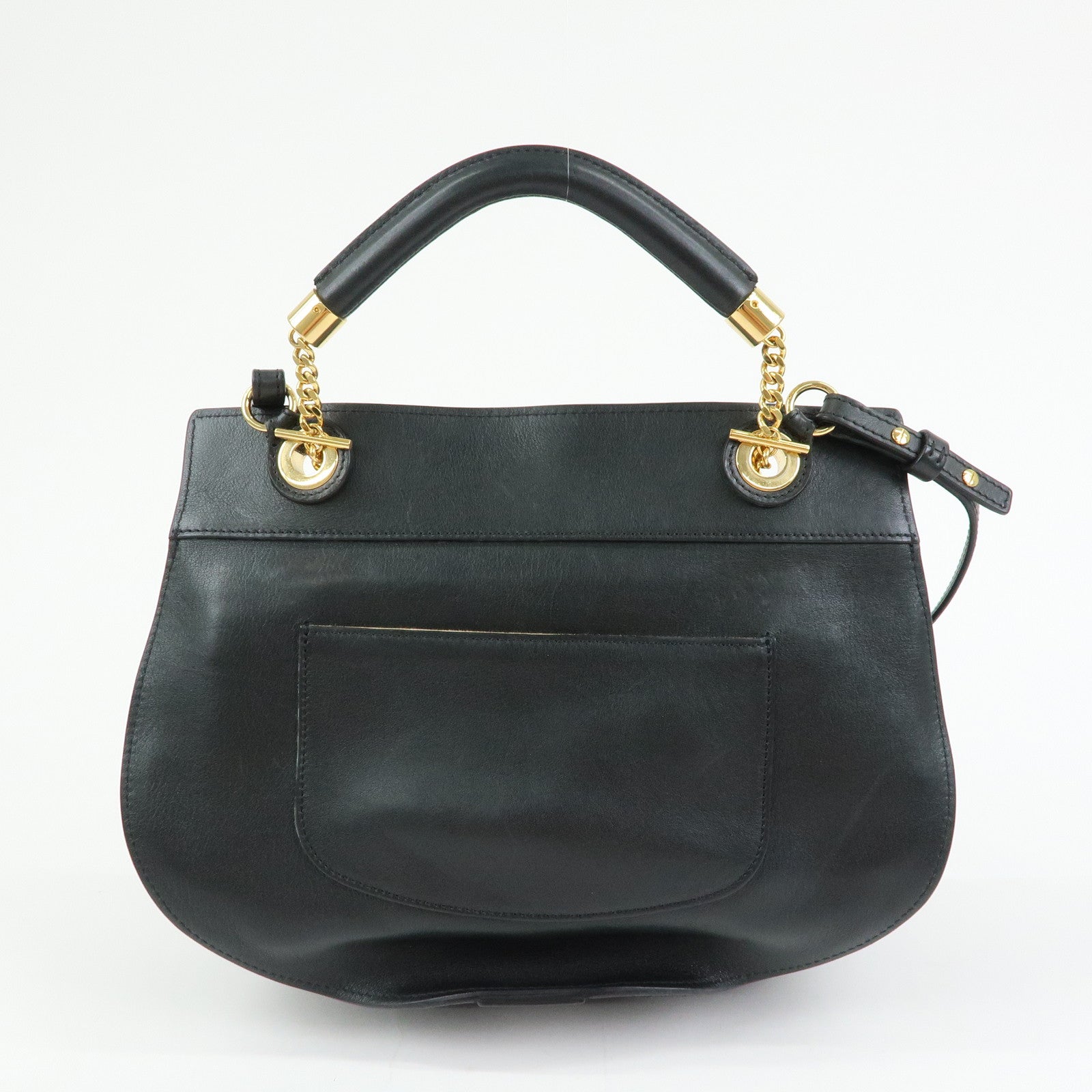Chloe Goldie Leather 2Way Bag Shoulder Bag Hand Bag Black