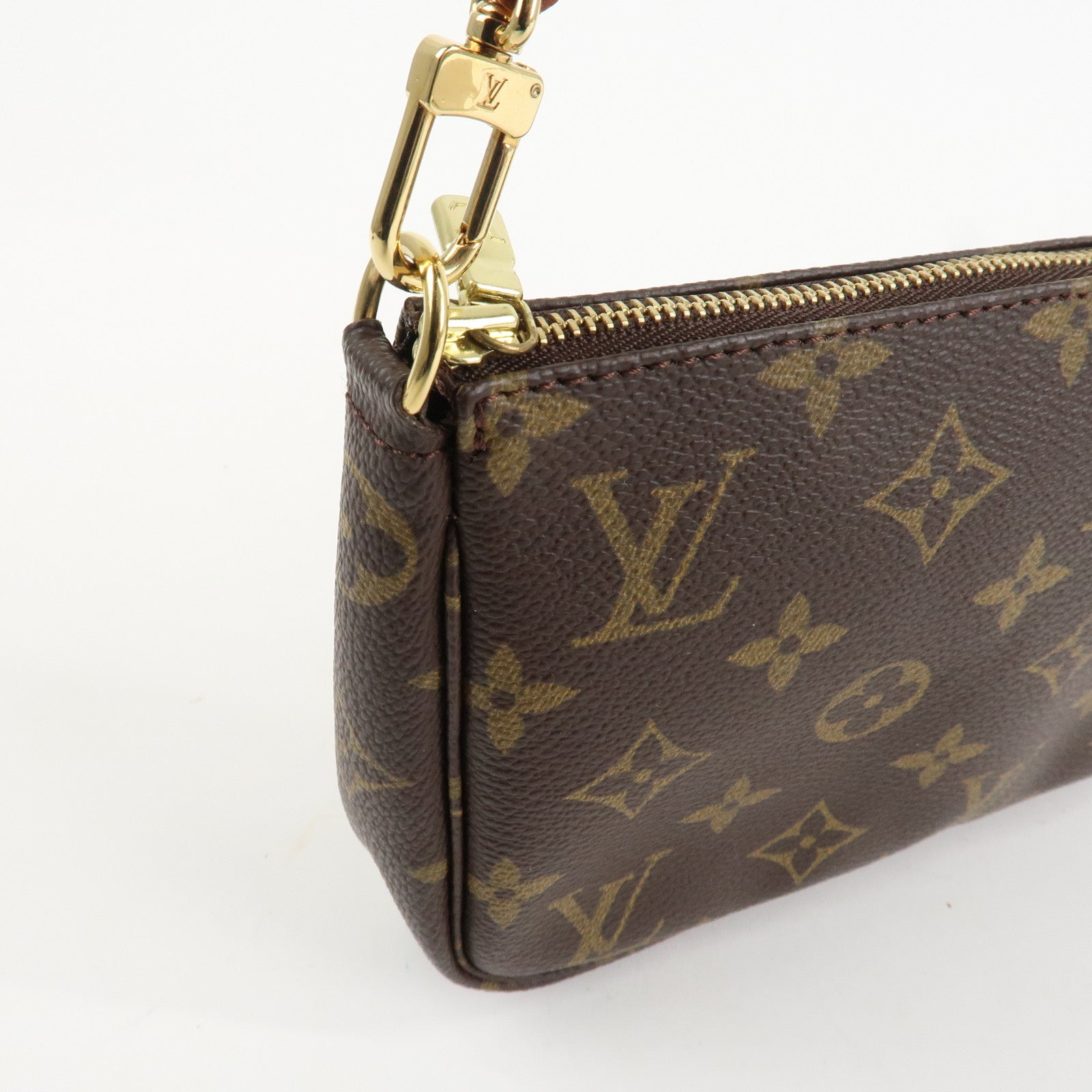 Louis Vuitton Monogram Pochette Accessoires Hand Bag Brown M51980 Used