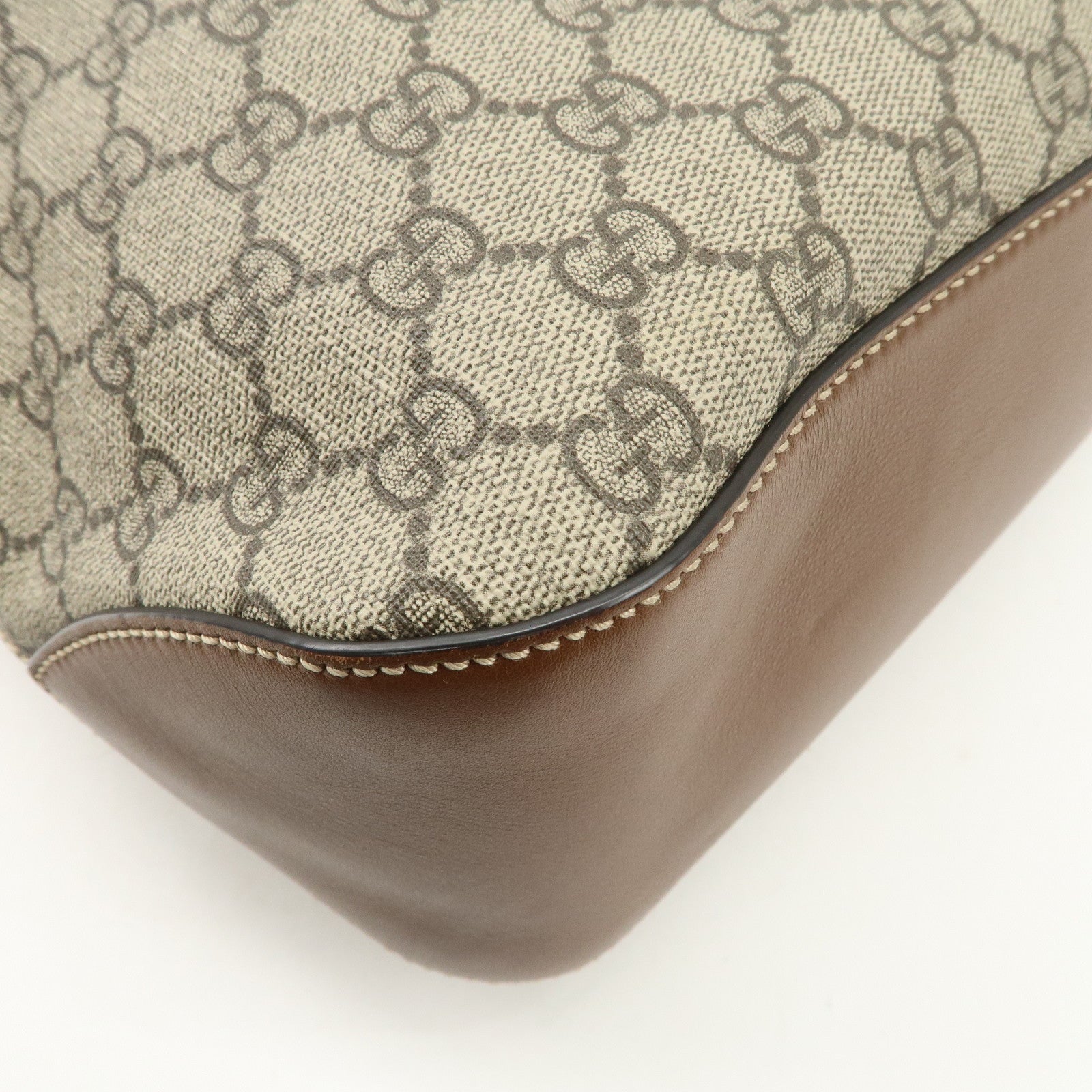 GUCCI GG Supreme Leather 2WAY Bag Shoulder Bag Beige Brown 477324 Used