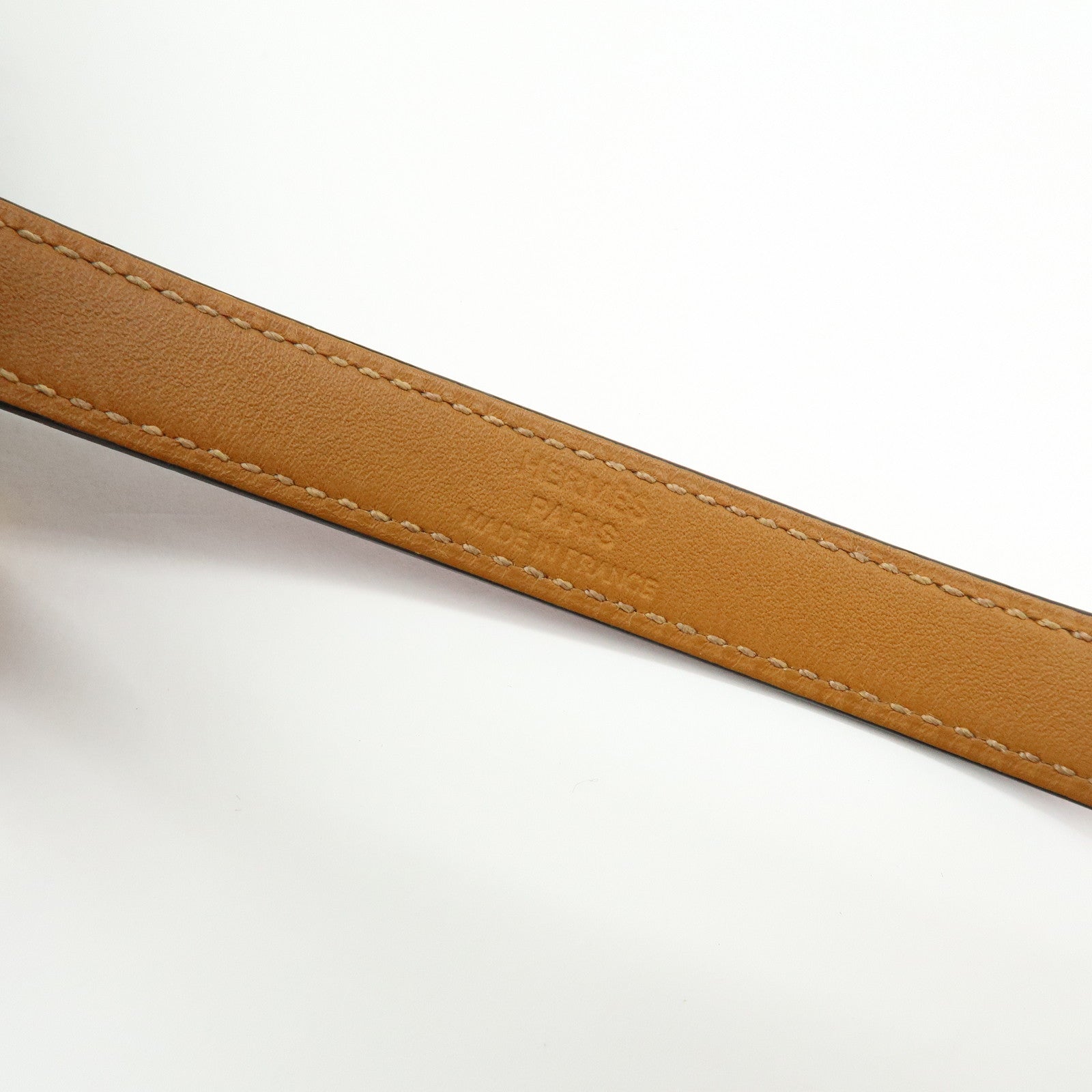 HERMES Leather Kelly Double Tour Bracelet A Stamped Purple Brown