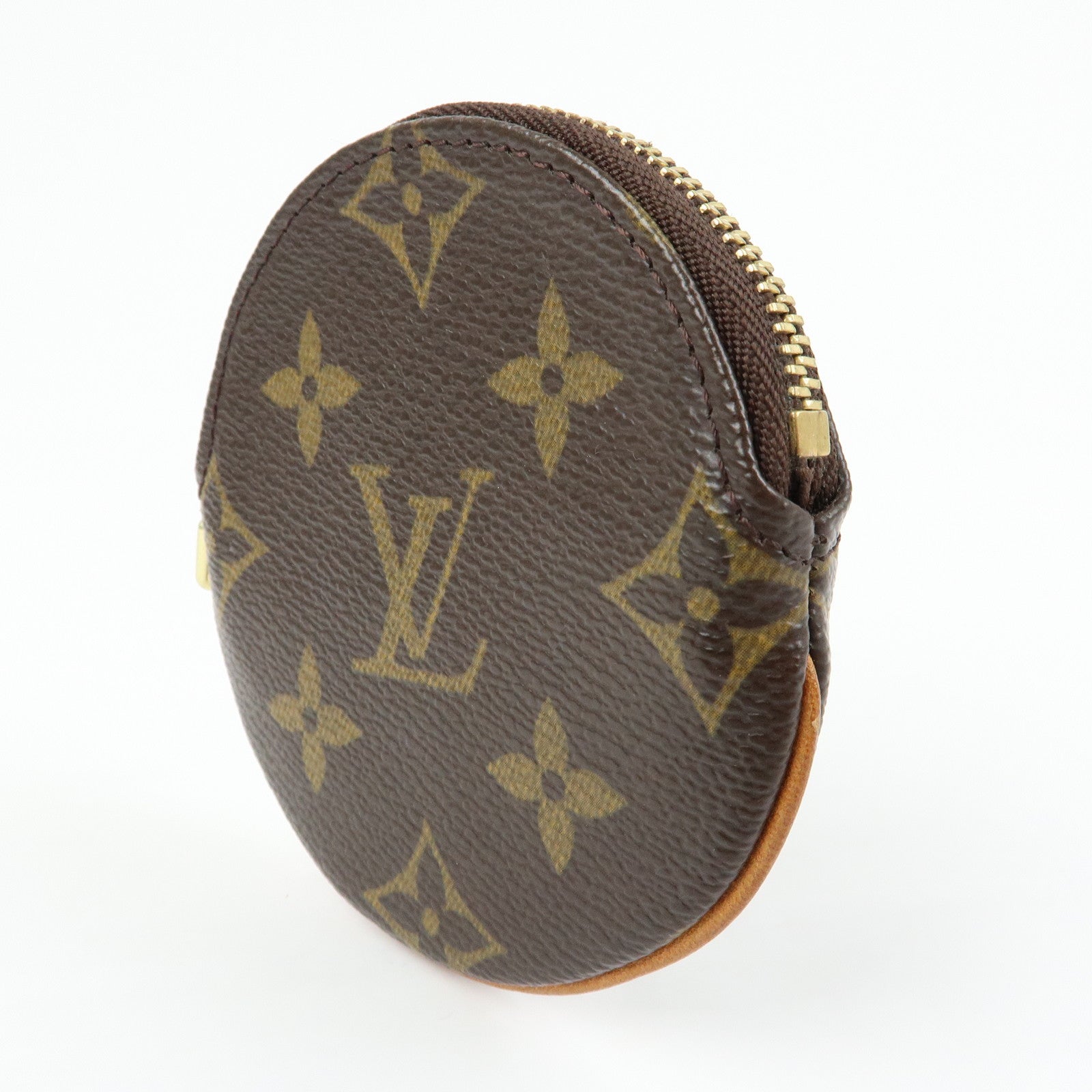 Louis Vuitton Monogram Porte Monnaie Rond Coin Case Brown M61926