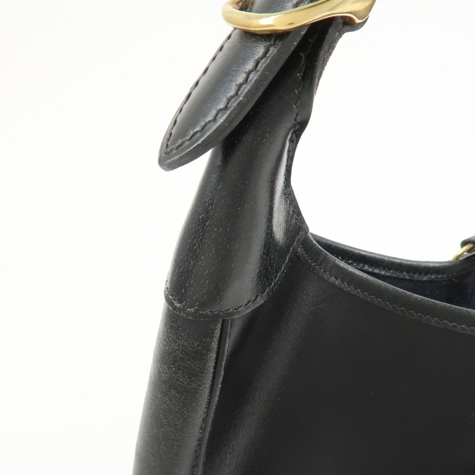 HERMES Trim 31 Courchevel Leather 〇J Stamped Shoulder Bag Balck