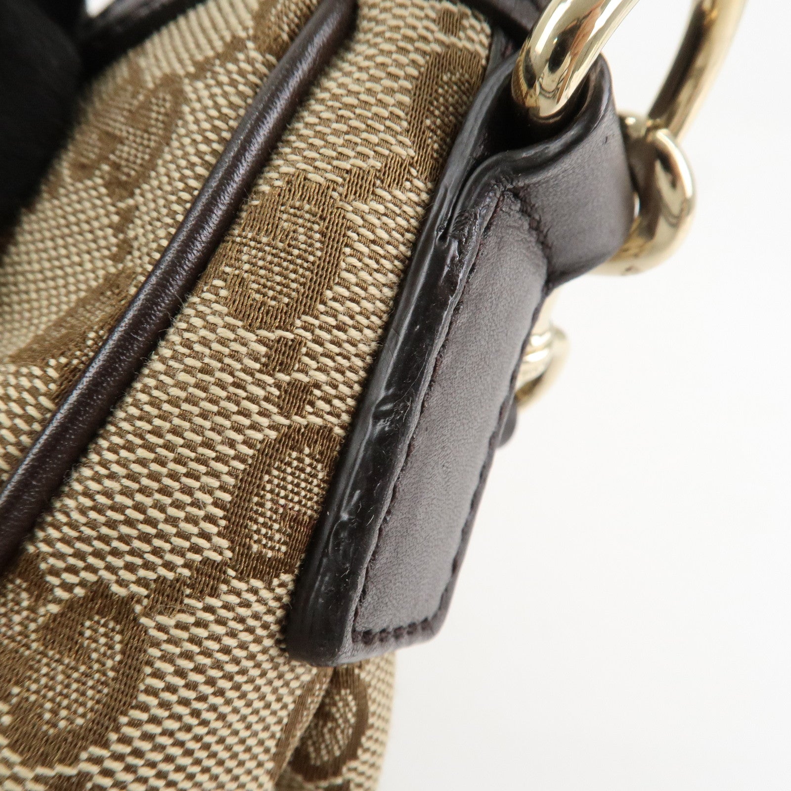 GUCCI Sherry GG Canvas Leather Shoulder Bag Beige 388921 Used