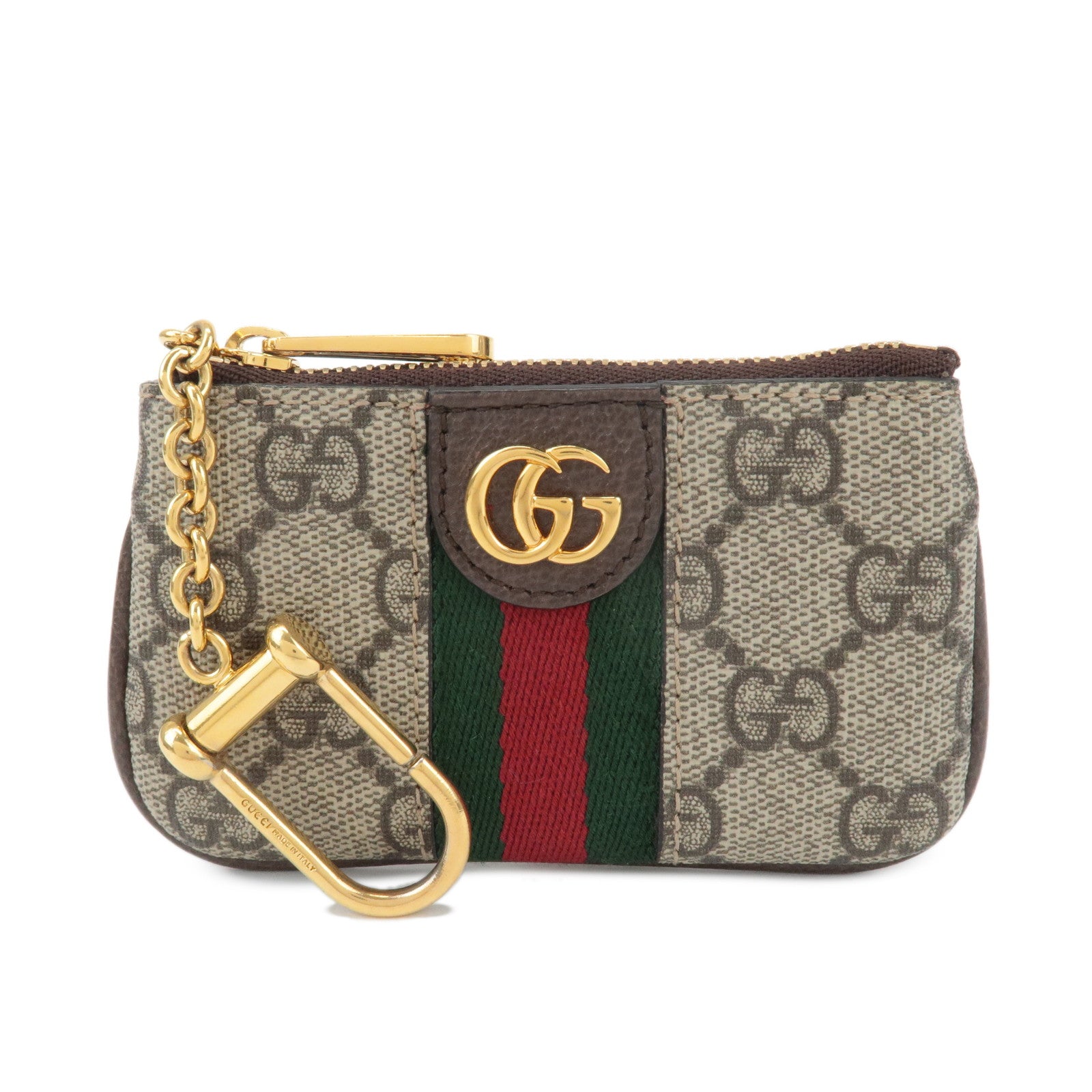 GUCCI Ophidia Sherry GG Supreme Leather Coin Case Key Pouch 671722 Used
