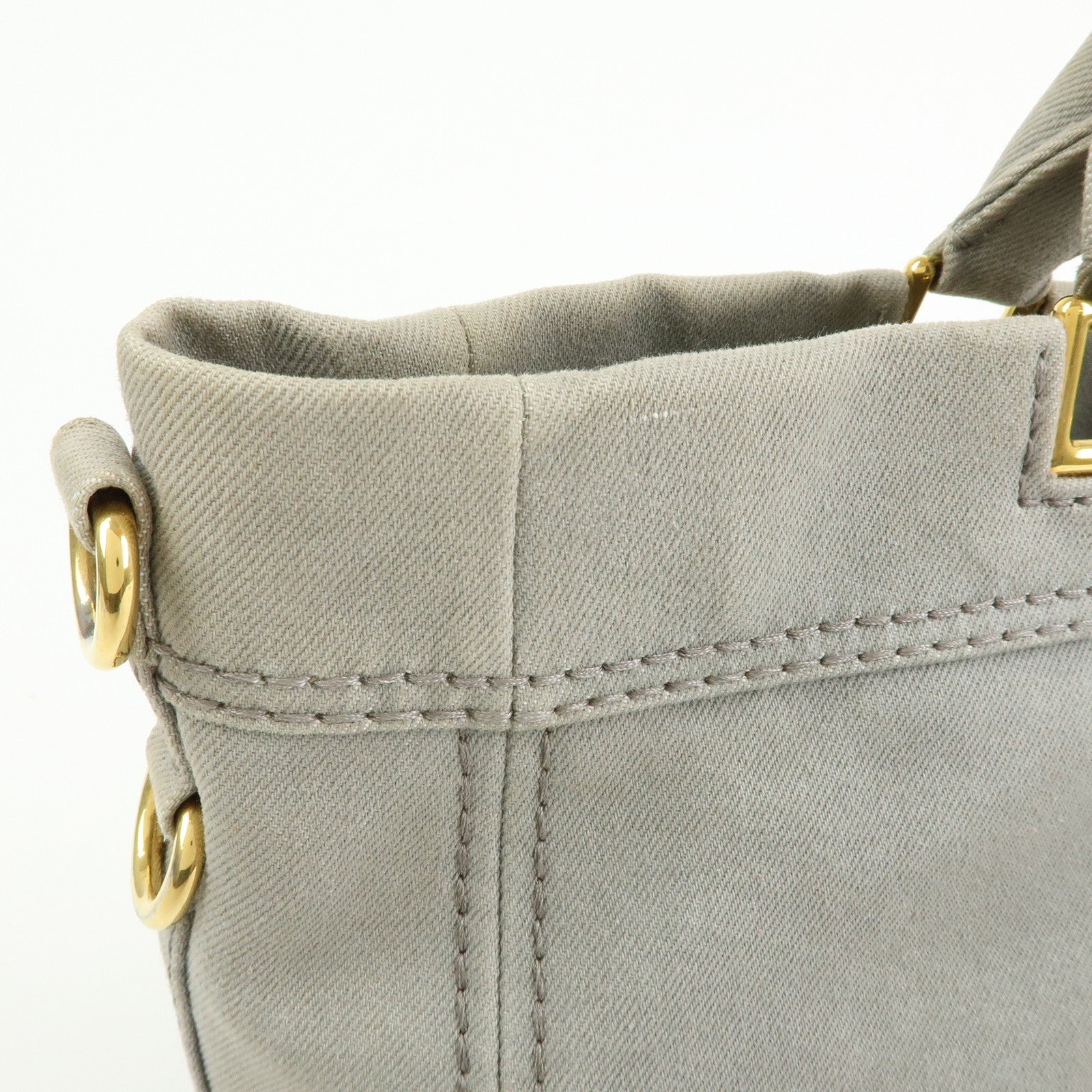 PRADA Canapa Canvas 2Way Bag Hand Bag Shoulder Bag Gray BN2069