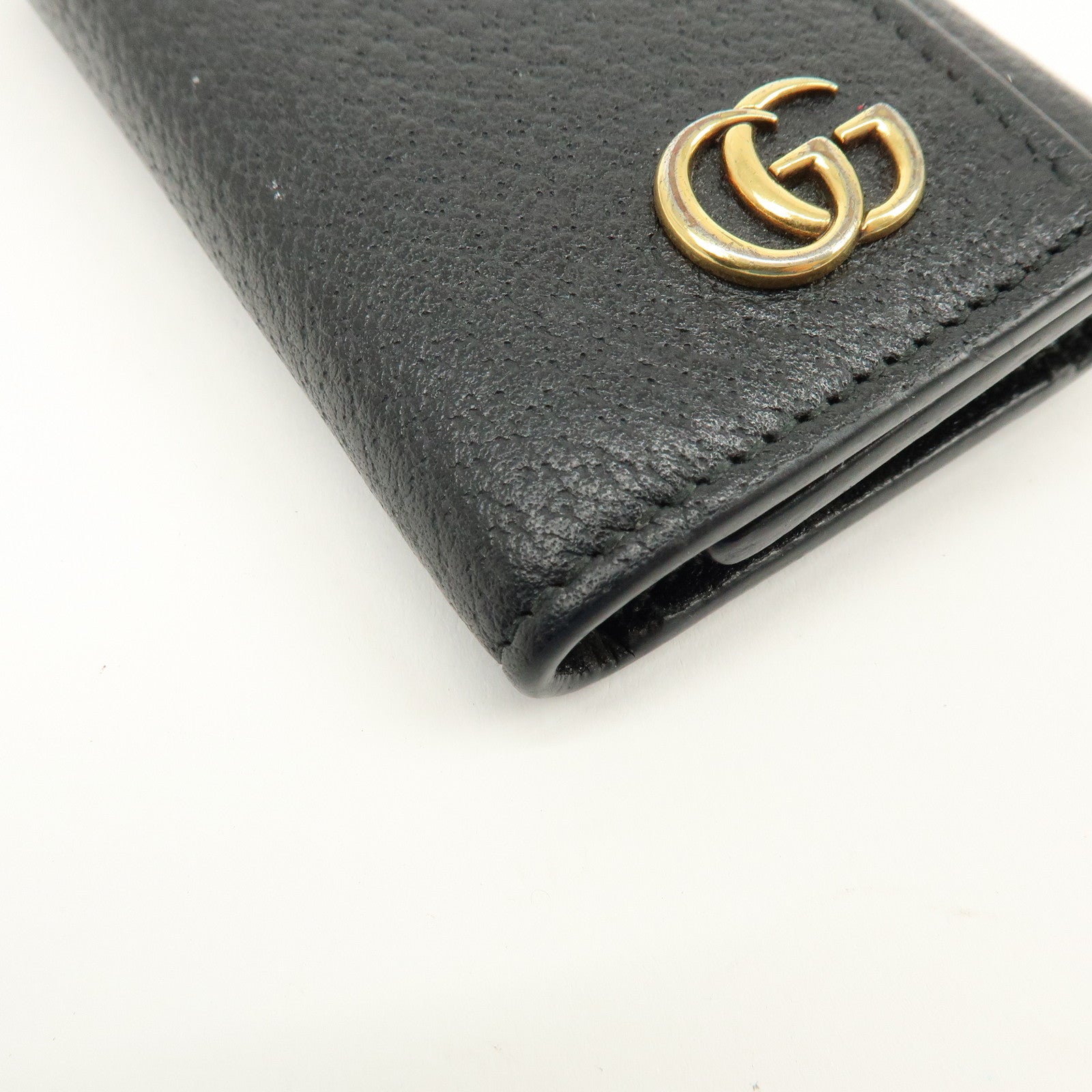 GUCCI GG Marmont Leather 6 Rings Key Case Key Holder Black 435305