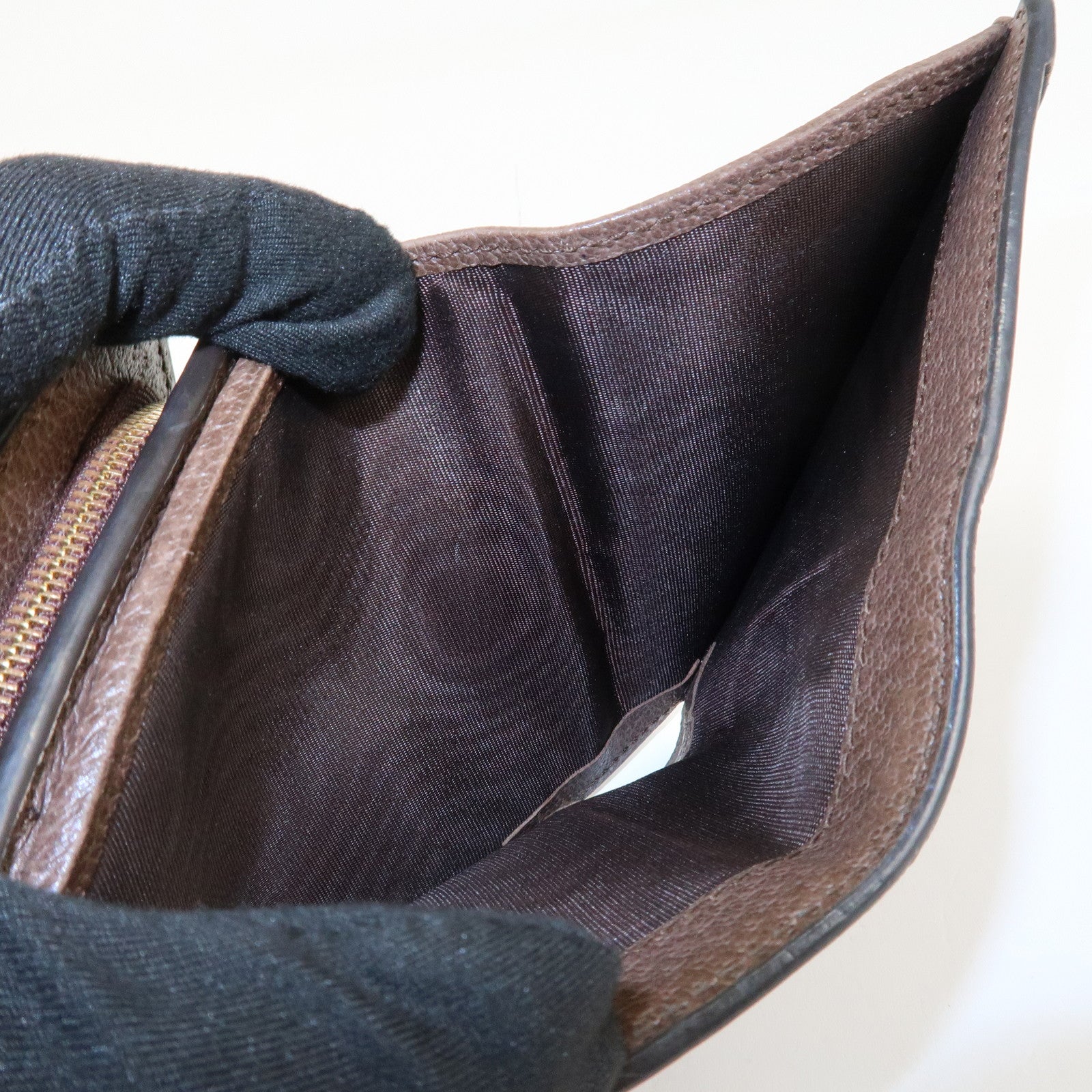 GUCCI Ophidia Sherry GG Supreme Leather Bifold Wallet 598662 Used