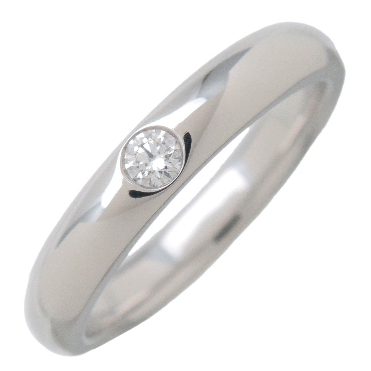 HARRY WINSTON Round Cut 1P Diamond Marriage Ring Platinum US3-3.5