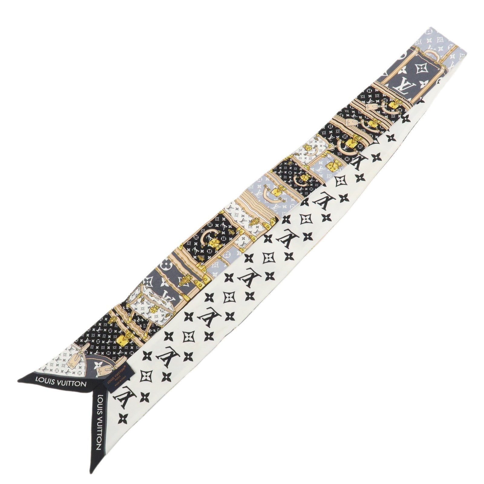 Louis Vuitton Bandeau BB Let's Go Silk 100% Scarf Black M76442