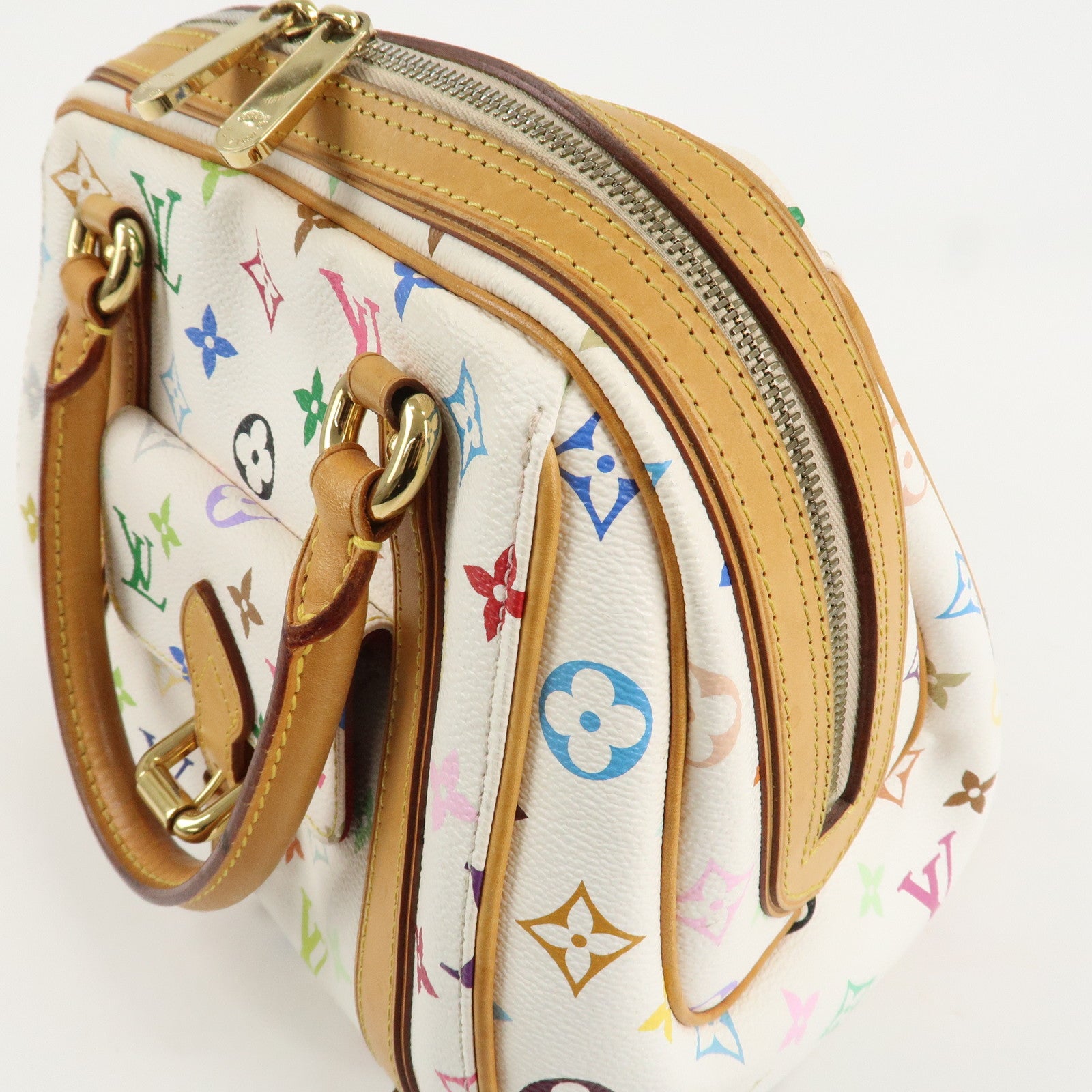 Louis Vuitton Monogram Multicolor Priscilla Hand Bag Blanc M40096 Used