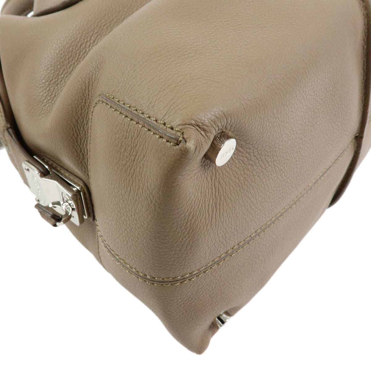 TOD'S D-Styling Leather 2Way Bag Hand Bag Shoulder Bag Brown