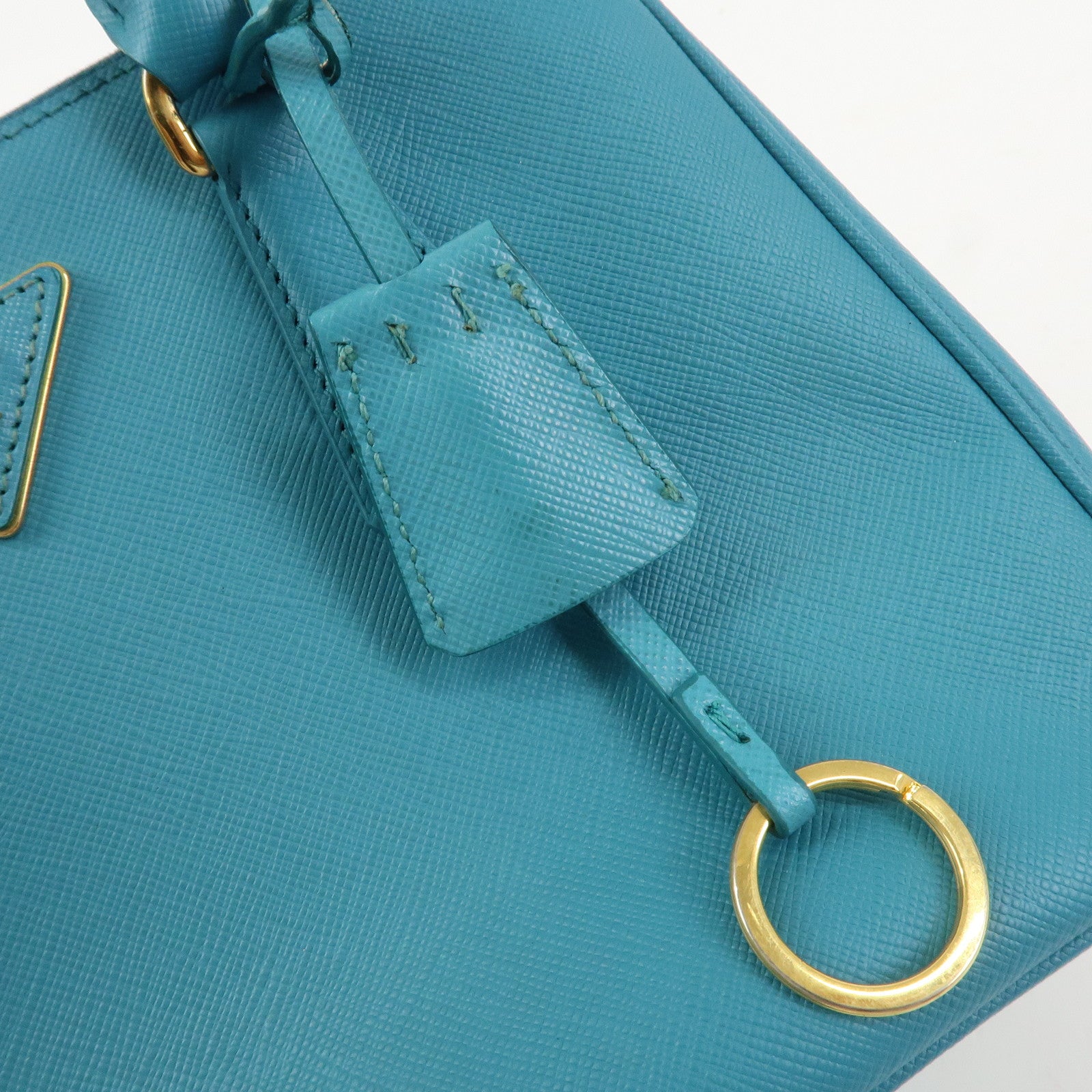PRADA Galleria Saffiano Lux Leather 2Way Bag Hand Bag Blue BN2402