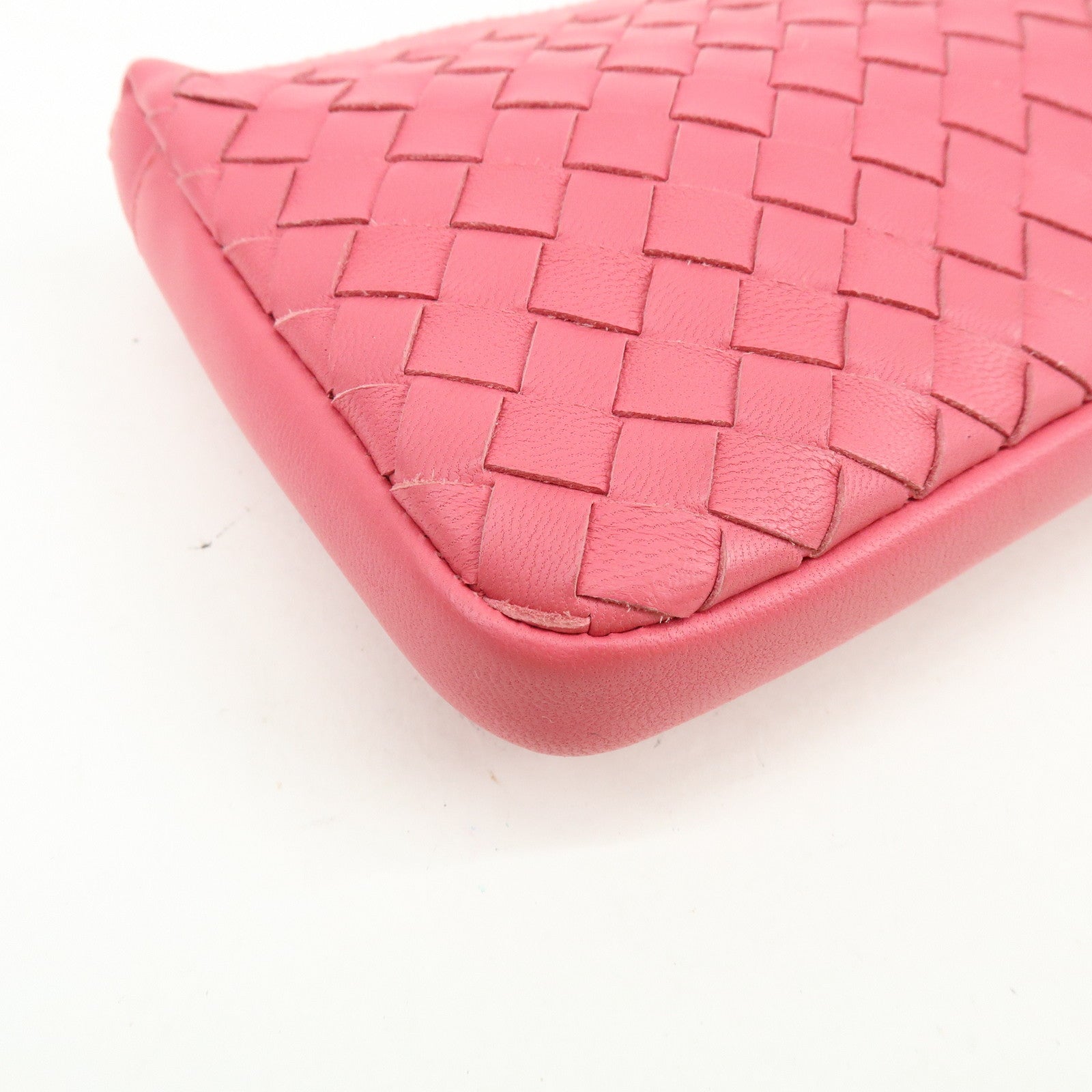 BOTTEGA VENETA Intrecciato Leather Pouch Cosmetic Pouch Pink 233810