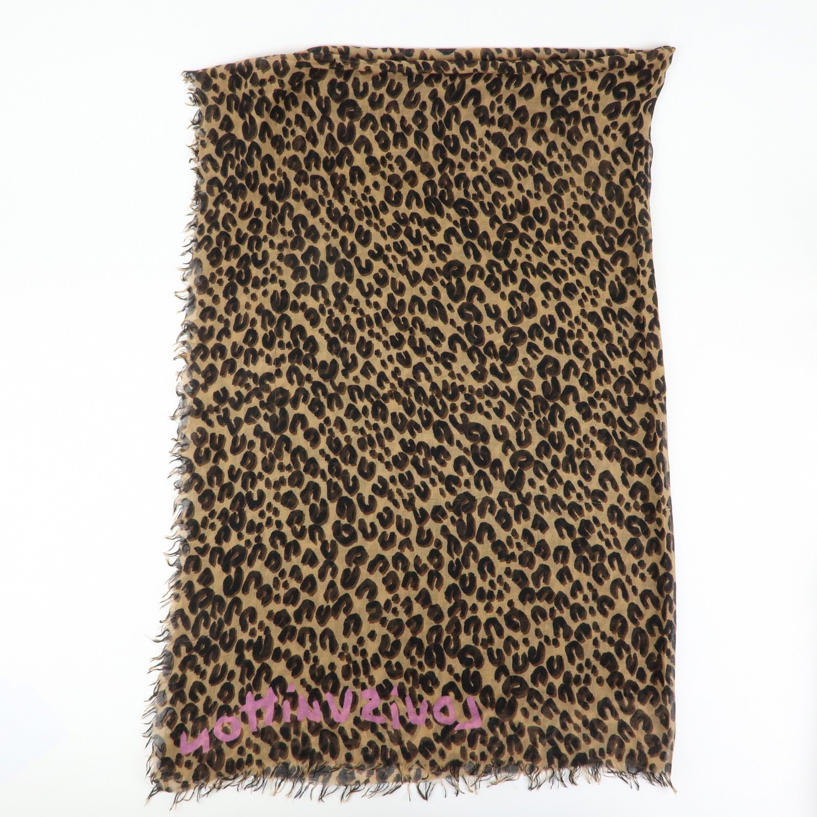 Louis Vuitton Etole Cashmere Silk Scarf Leopard Brown M72215