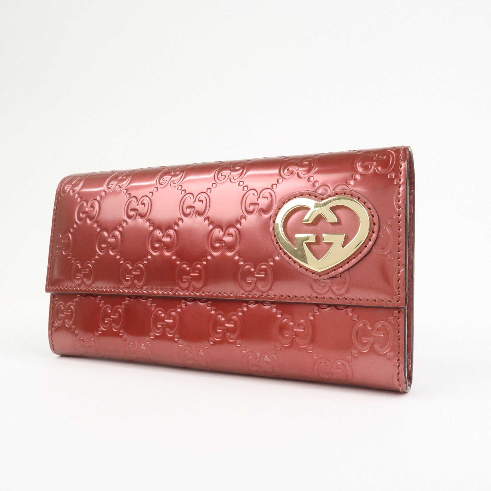 GUCCI Guccissima Interlocking G Lovely Heart Long Wallet 251861