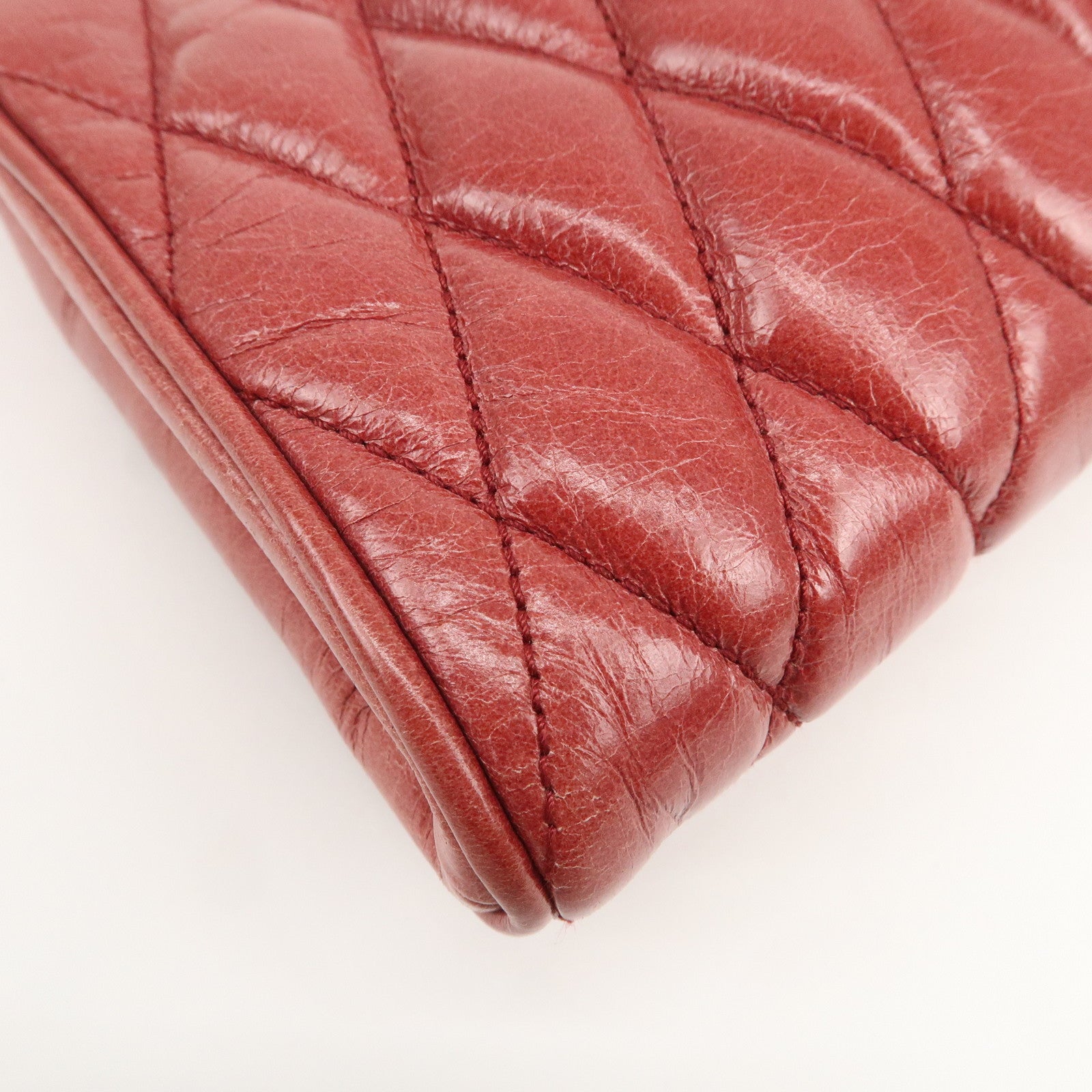MIU MIU Matelasse Leather MI Clutch Bag Pink 5N1455