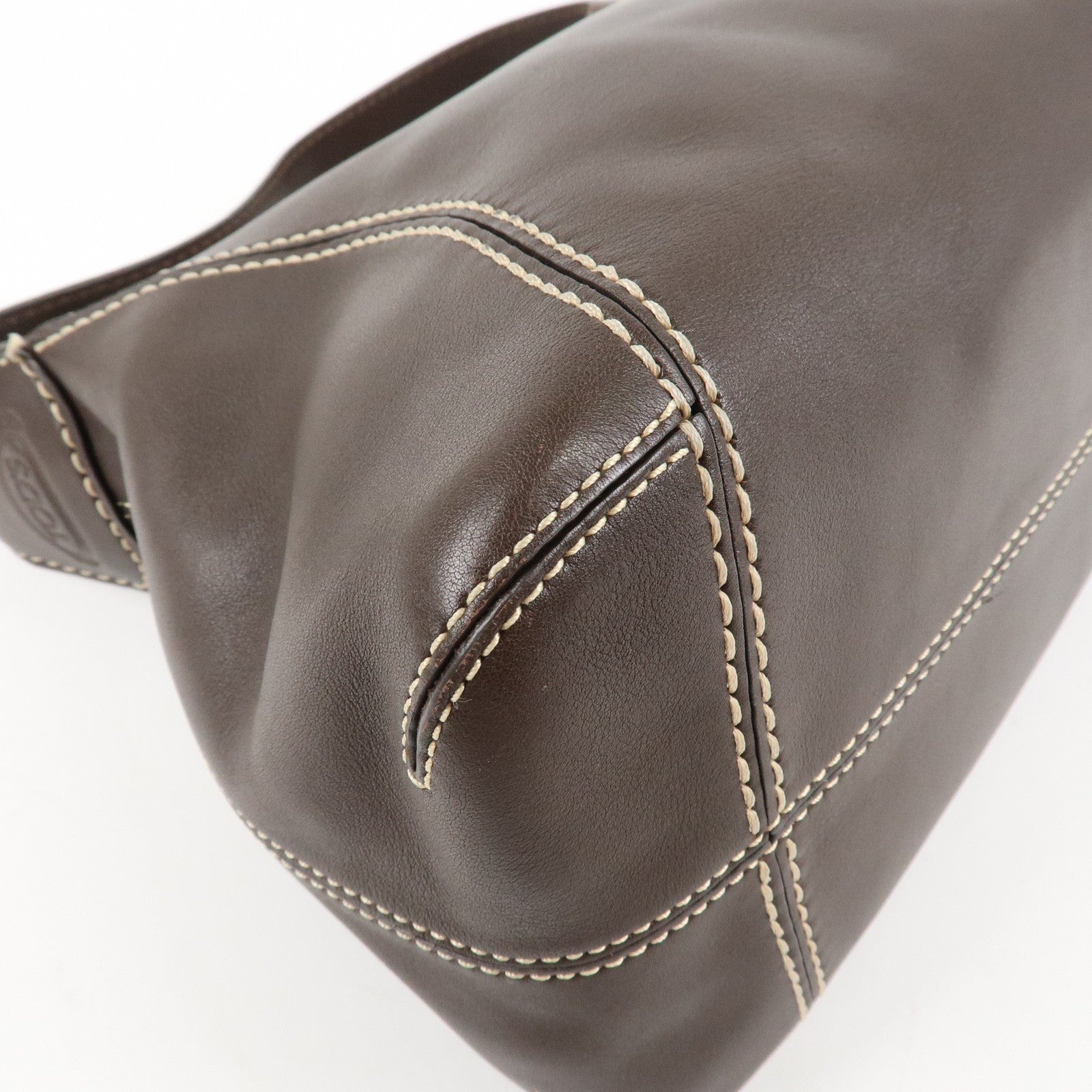 TOD'S Leather Shoulder Bag Hand Bag Brown Used