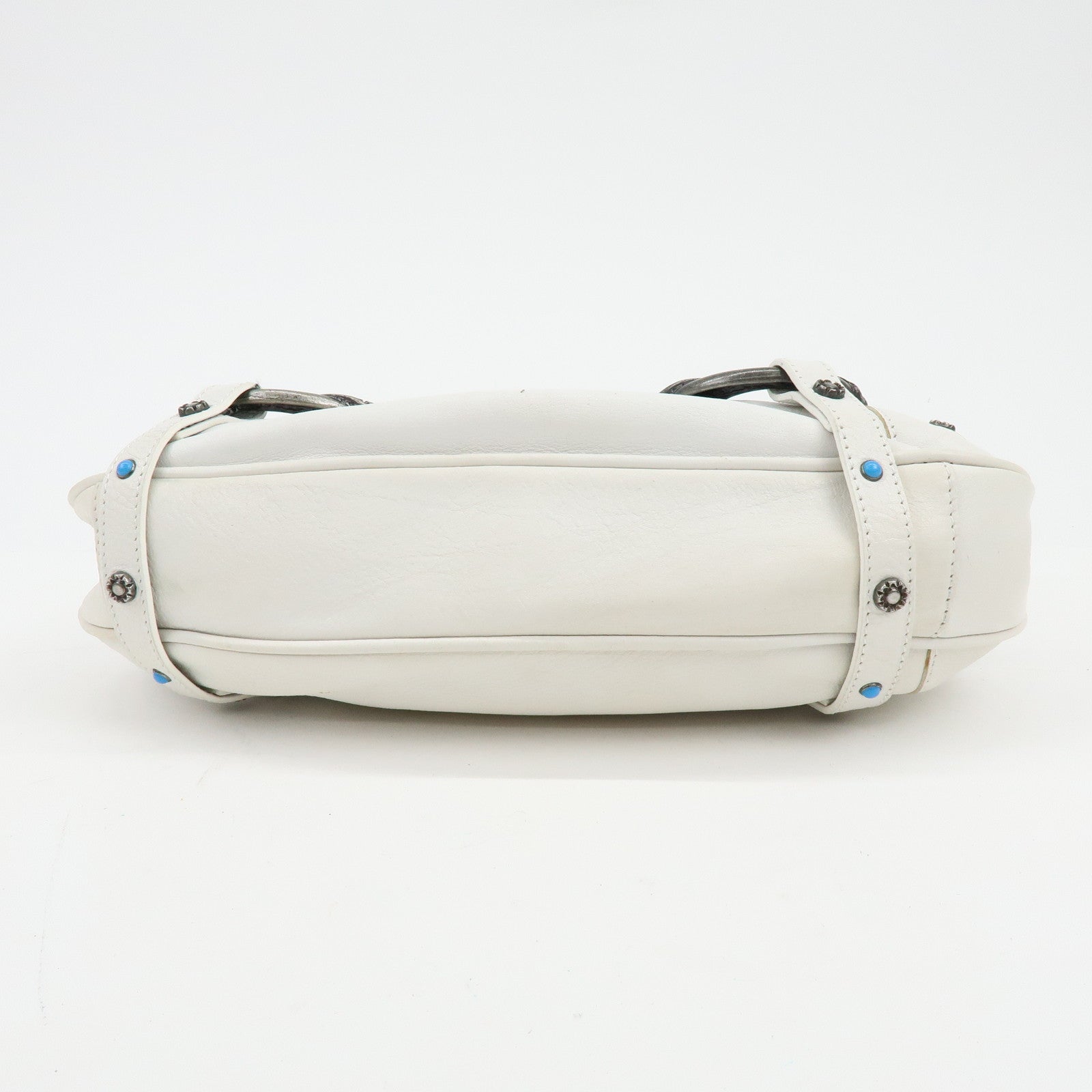 Dolce&Gabbana Leather Hand Bag Shoulder Bag Studs White