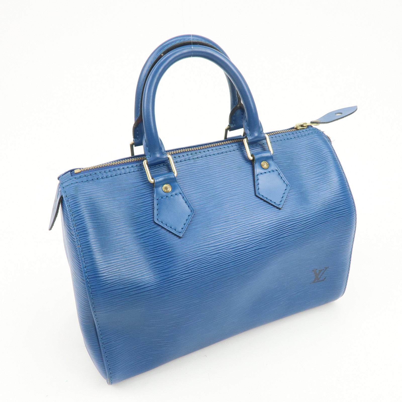 Louis Vuitton Epi Speedy 25 Hand Bag Boston Bag Toledo Blue M43015