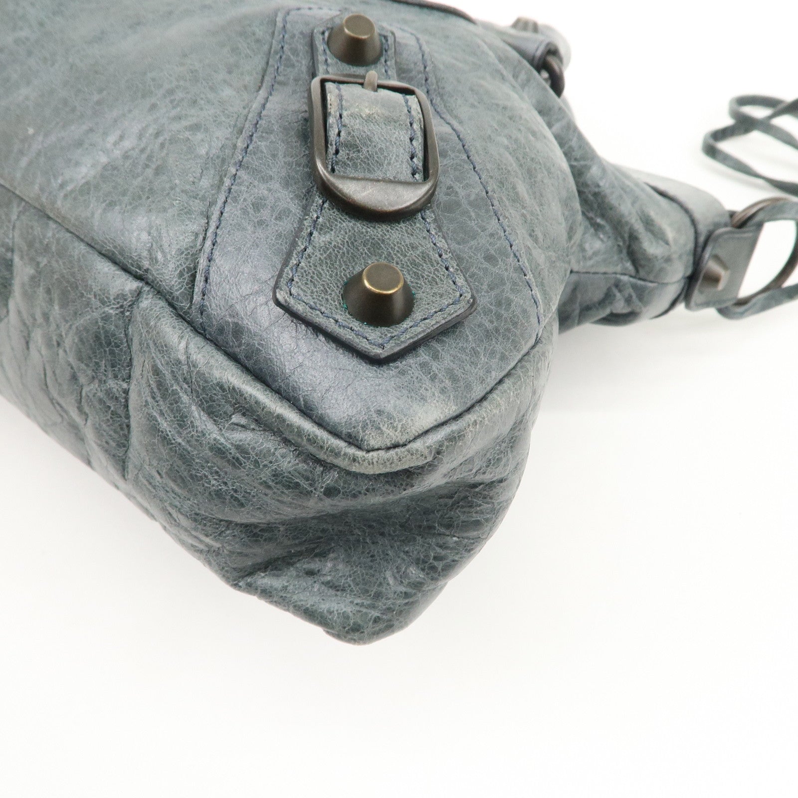 BALENCIAGA The First Leather 2Way Bag Shoulder Bag Gray 103208 Used