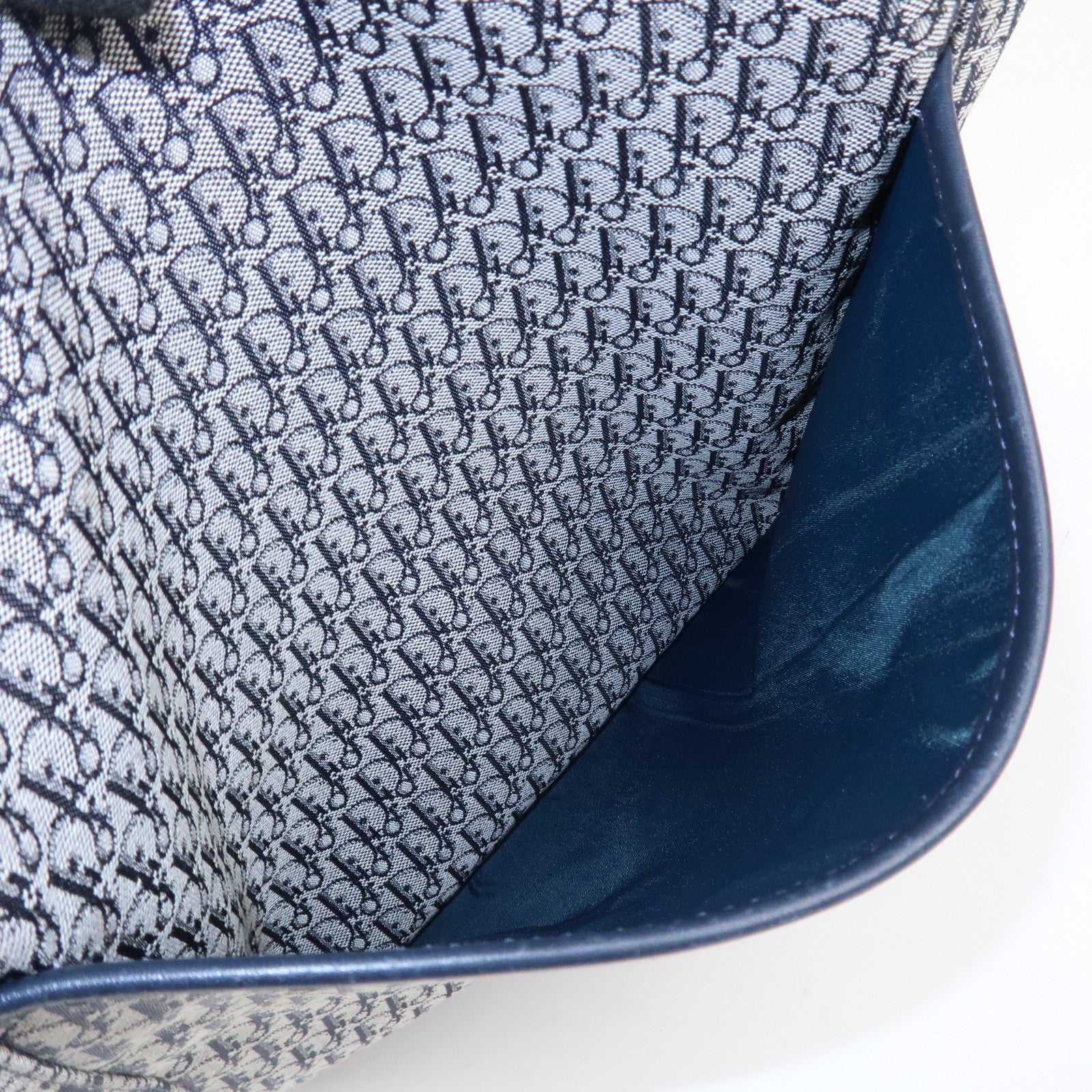 Christian Dior Trotter Canvas Leather Tote Bag Shoulder Bag Navy