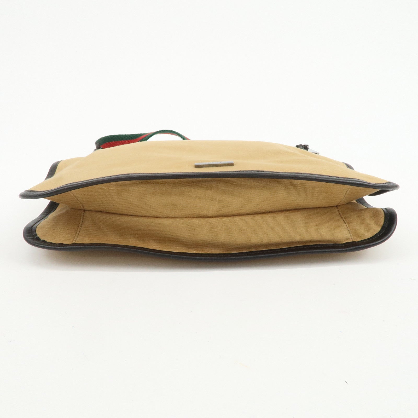 GUCCI Sherry Canvas Leather Shoulder Crossbody Bag Beige 001.4321