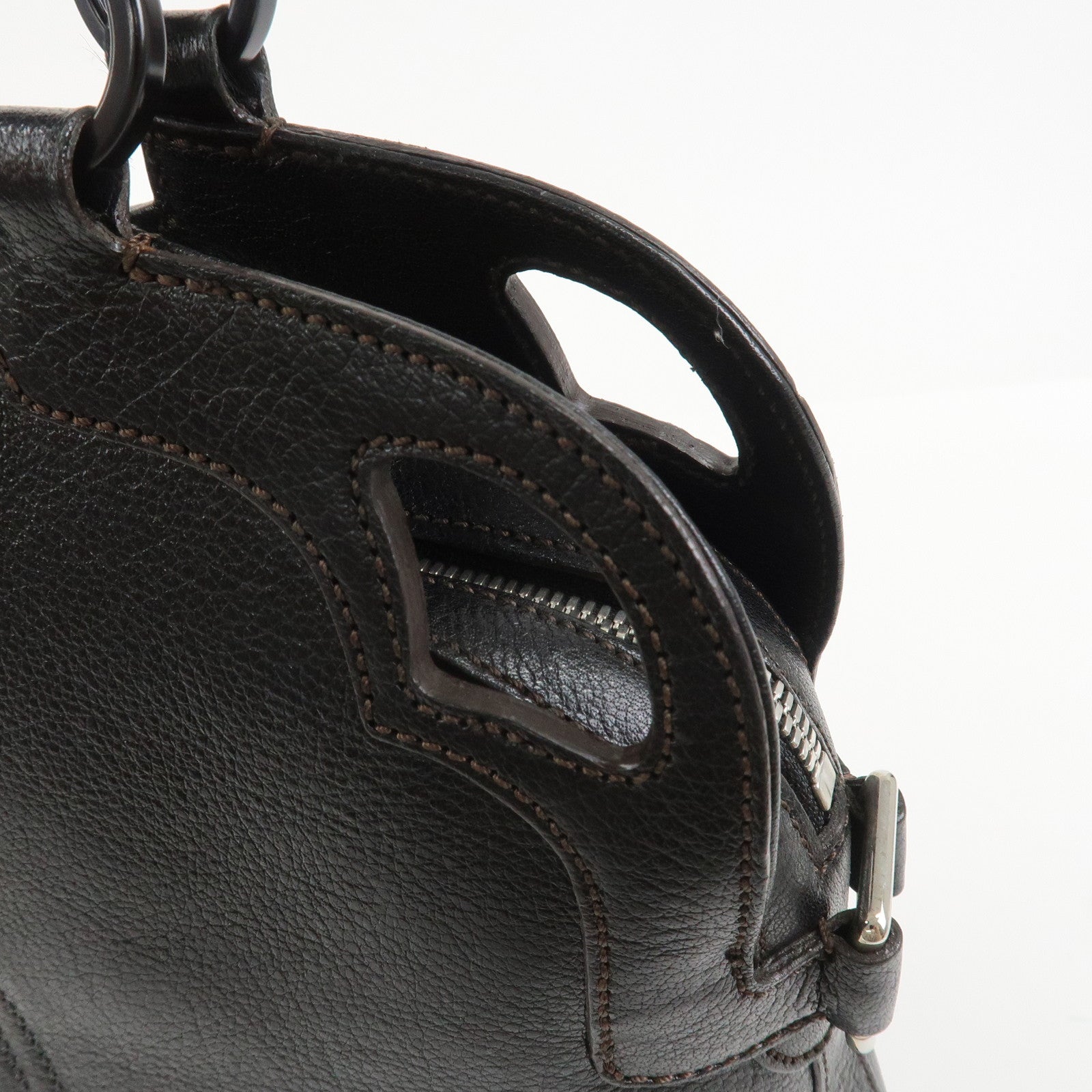 Cartier Marcello Leather Hand Bag Tote Bag Black